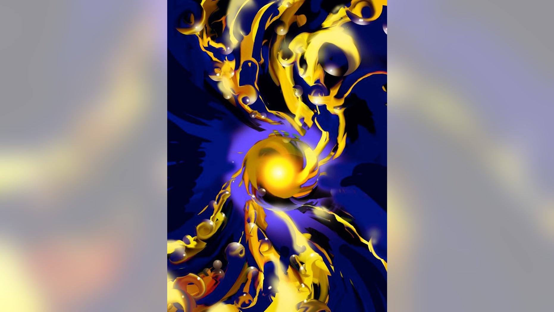 Expanding polymer-coated gold nanoparticles.