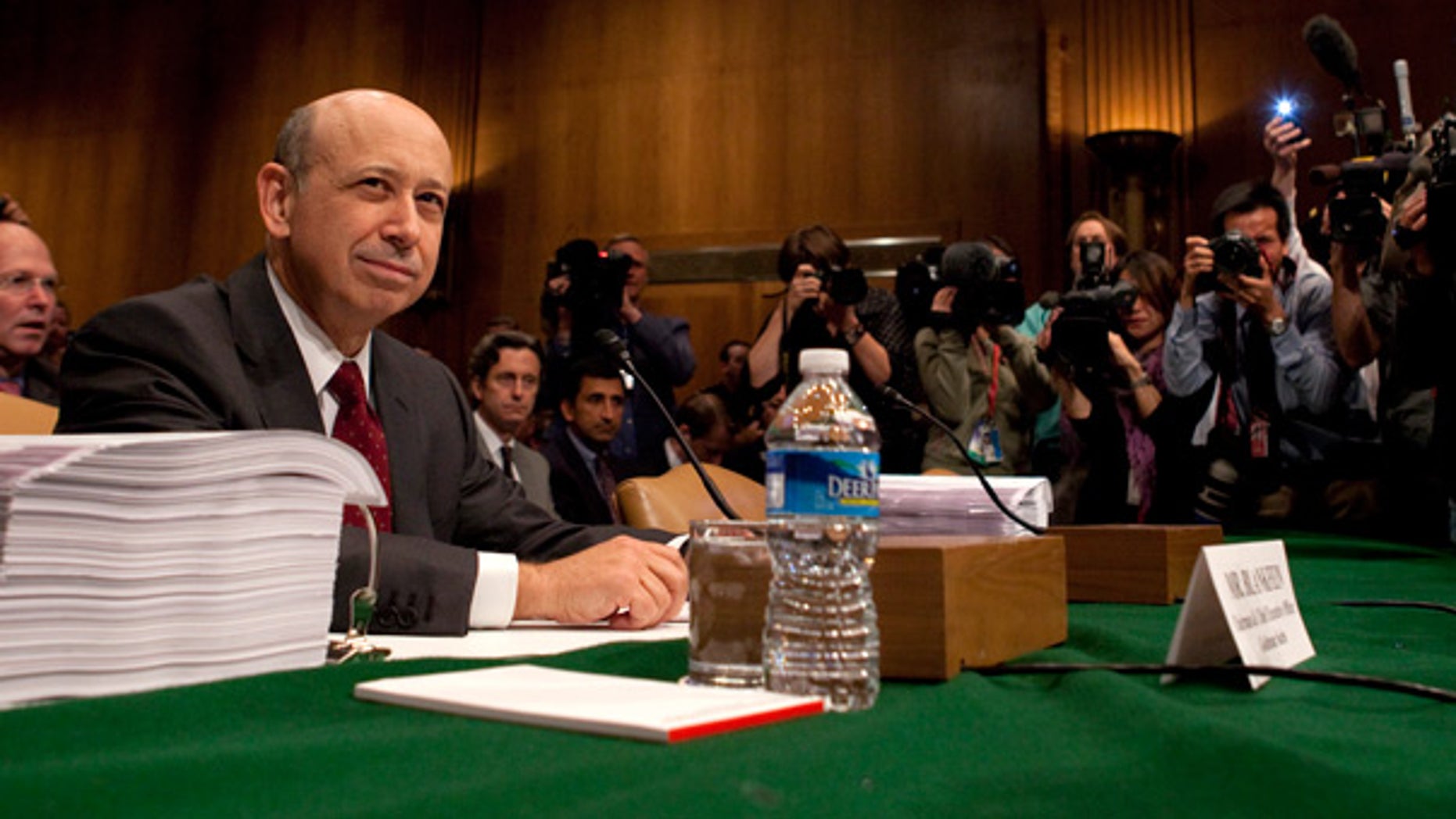 April 27: Goldman Sachs chairman and CEO Lloyd Blankfein testifies before the Senate on Capitol Hill.