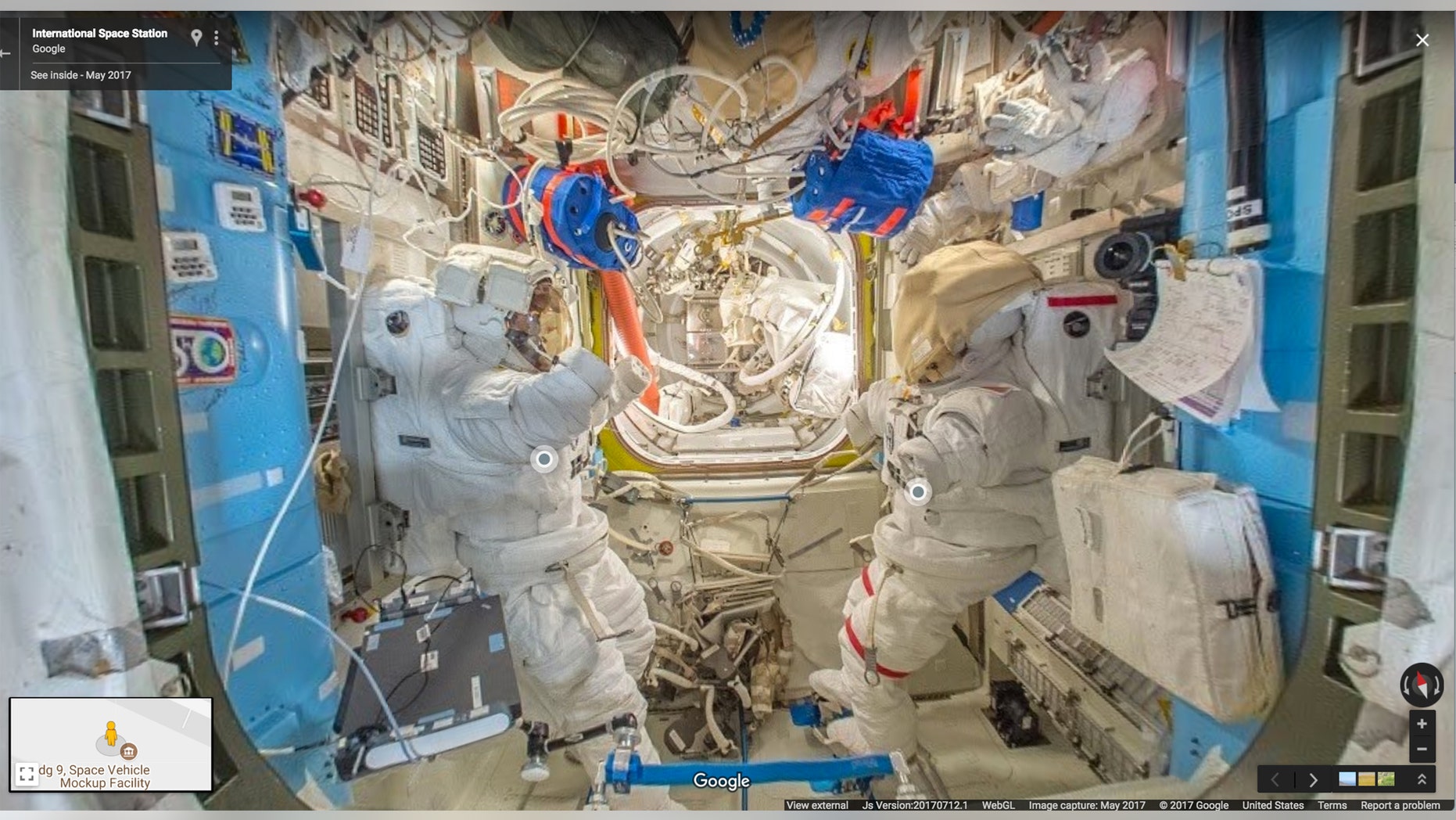 A view of the International Space Station from Google Street View. (Credit: Google)