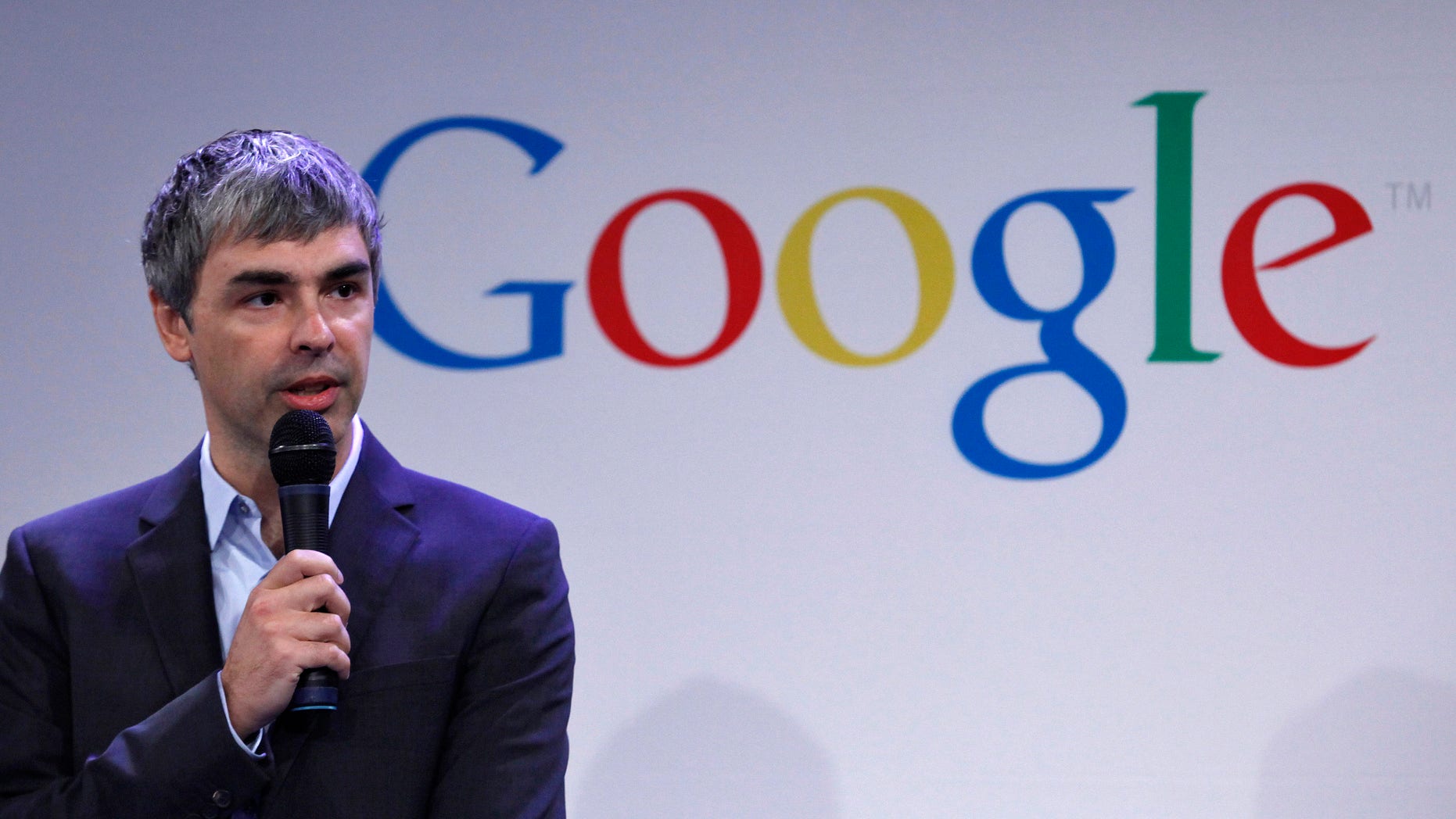 May 21: Google CEO Larry Page speaks during a press announcement at Google's headquarters in New York.