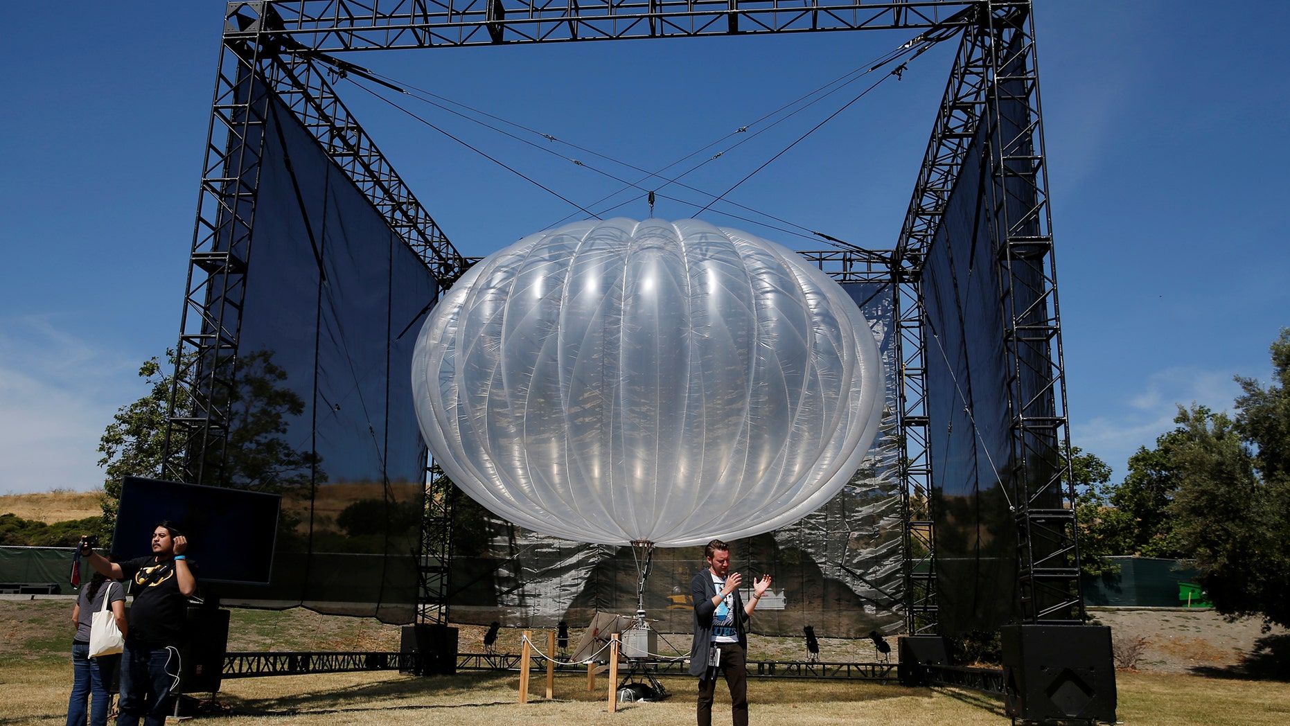 File photo - A Google Project Loon internet balloon is seen at the Google I/O 2016 developers conference in Mountain View, California May 19, 2016. (REUTERS/Stephen Lam)