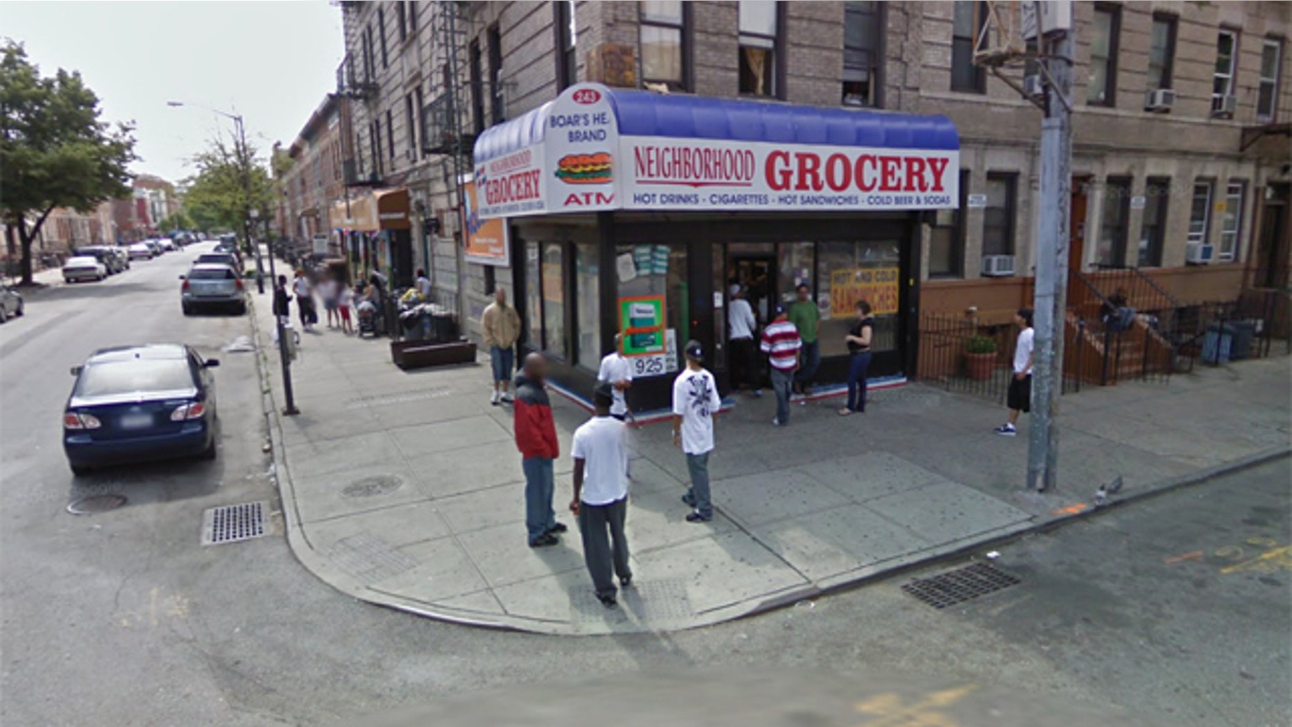 CORNERED: The man in the jacket, and those to his immediate left and right, are alleged members of a drug ring caught in this Google pic.