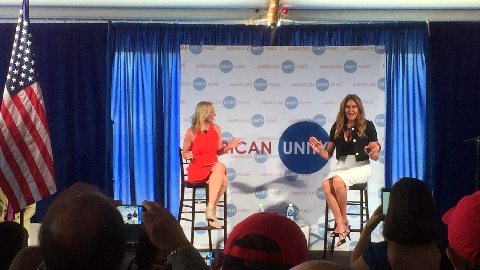 July 20, 2016: Caitlyn Jenner, right, speaks at an American Unity Fund brunch at the Rock and Roll Hall of Fame in Cleveland on the sidelines of the Republican National Convention.