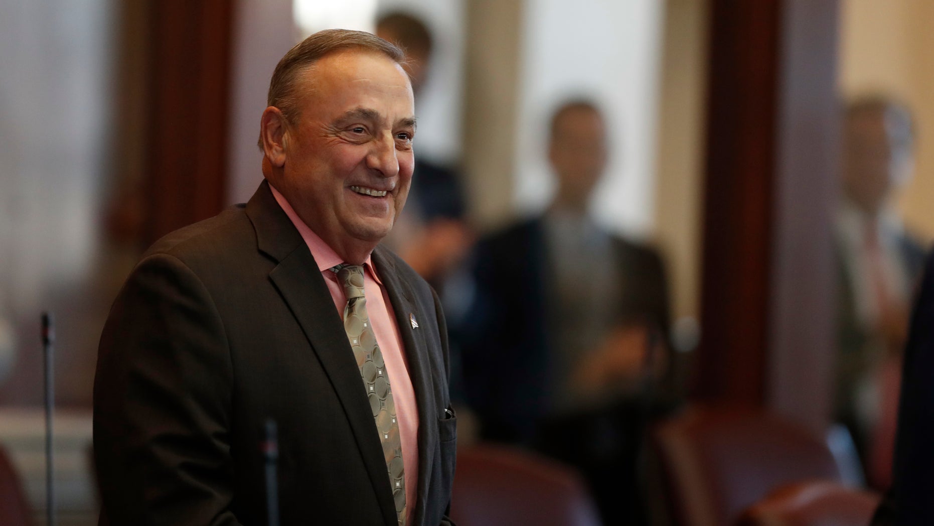 Dec. 19, 2016: Maine Gov. Paul LePage arrives in the House Chamber at the State House in Augusta, Maine.