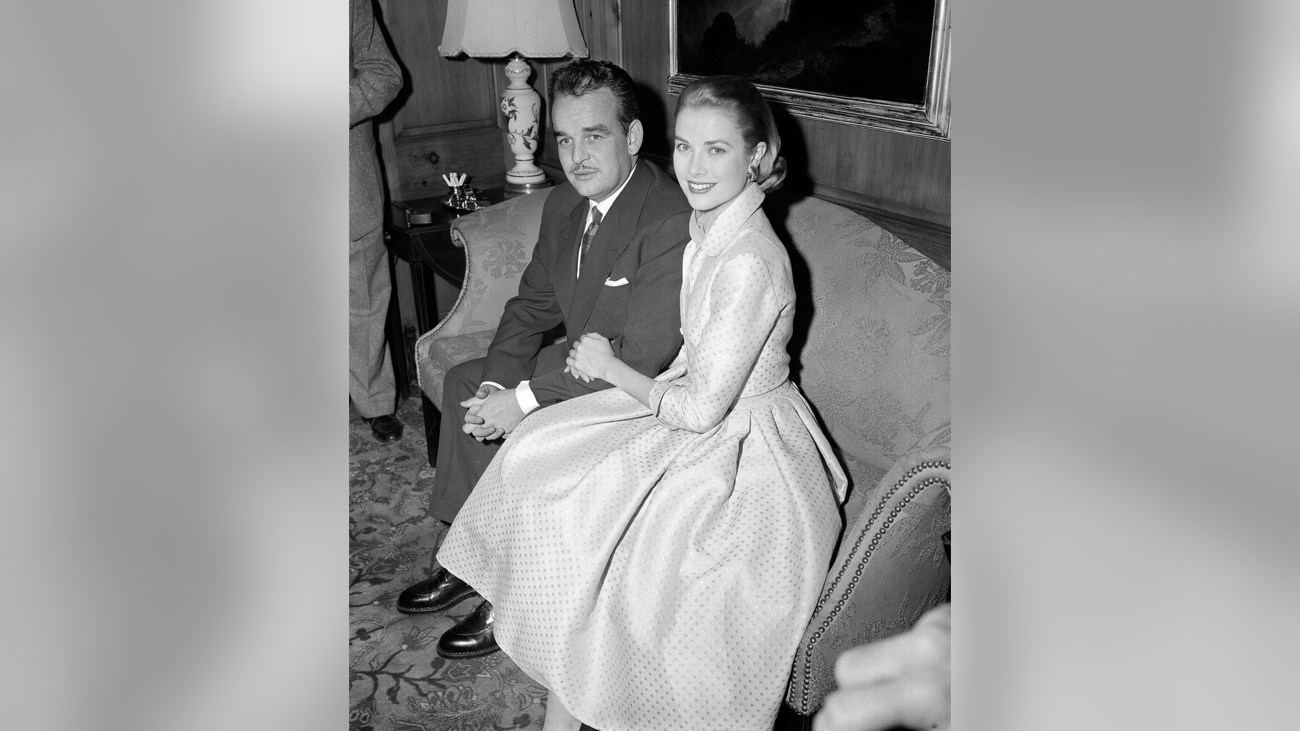 Jan. 5, 1956. Actress Grace Kelly and Prince Rainier III of Monaco, sit arm-in-arm as they meet the press in Philadelphia, Pa, USA. Grace Kelly can bring to mind several things: an Oscar-winning Hollywood actress, a mother, a princess and a Nicole Kidman movie premiering at the Cannes Film Festival on Wednesday, May 14, 2014.