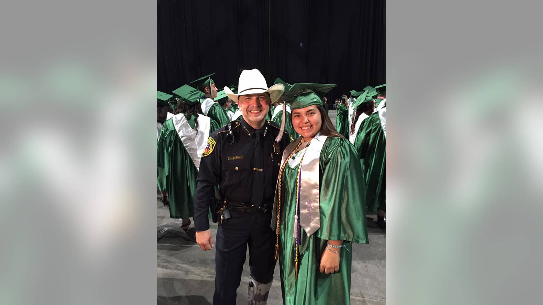 Gloria Garza's father died in the line of duty when she was 3-years-old.