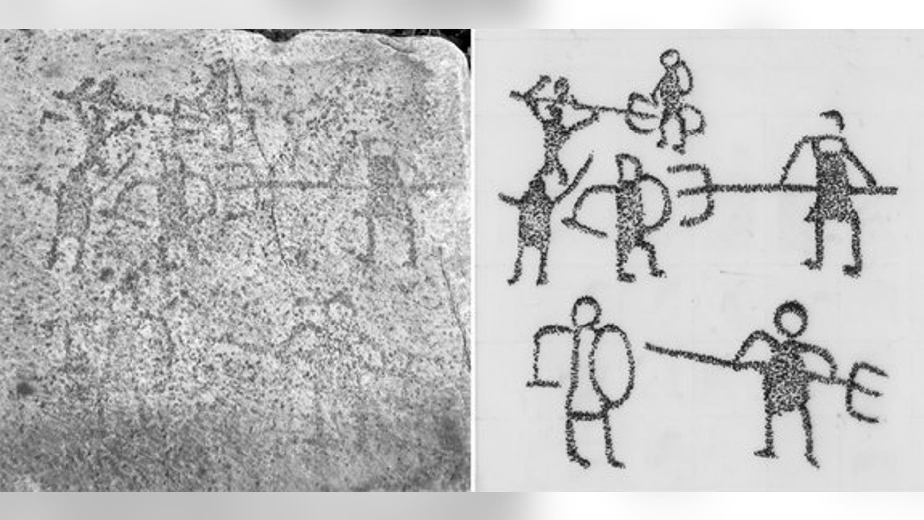 Graffiti discovered in the ancient city of Aphrodisias shows gladiator fights between a retiarius (a gladiator armed with a trident and net) and a secutor (gladiator equipped with a sword and shield).