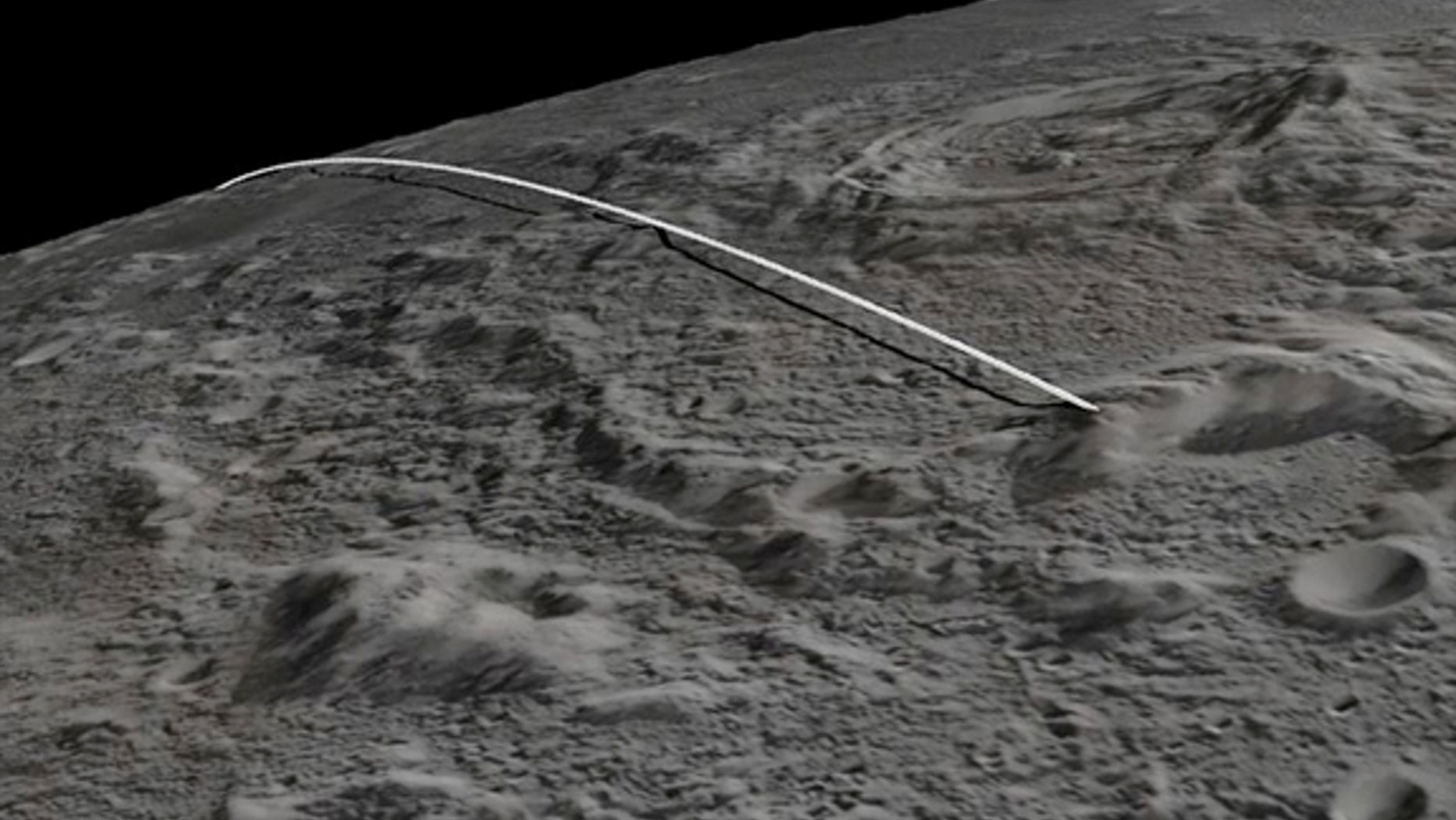 Final flight path for NASA's twin gravity-mapping Grail probes, “Ebb” and “Flow,” which impacted the moon on Dec. 17, 2012
