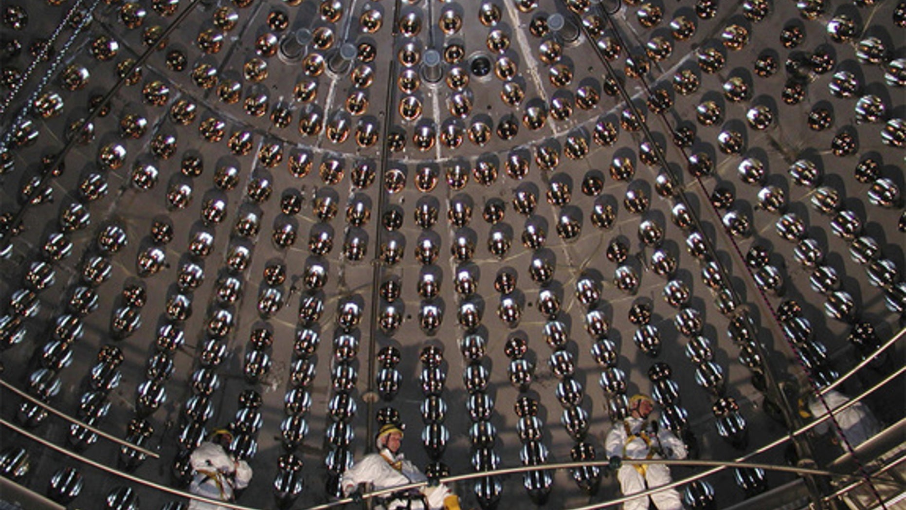 The Gran Sasso National Laboratory of the Italian Institute of Nuclear Physics, located nearly a mile below the surface of the Gran Sasso mountain about 60 miles outside of Rome, detects tiny particles called neutrinos.