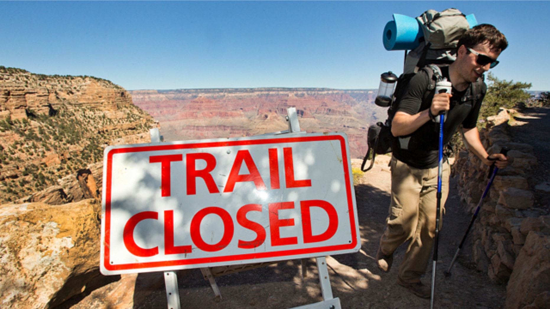 Oct. 1, 2013: Sebastian Ramirez, 27, of Austin, Texas, hikes out of the Bright Angel Trail in Grand Canyon National Park.