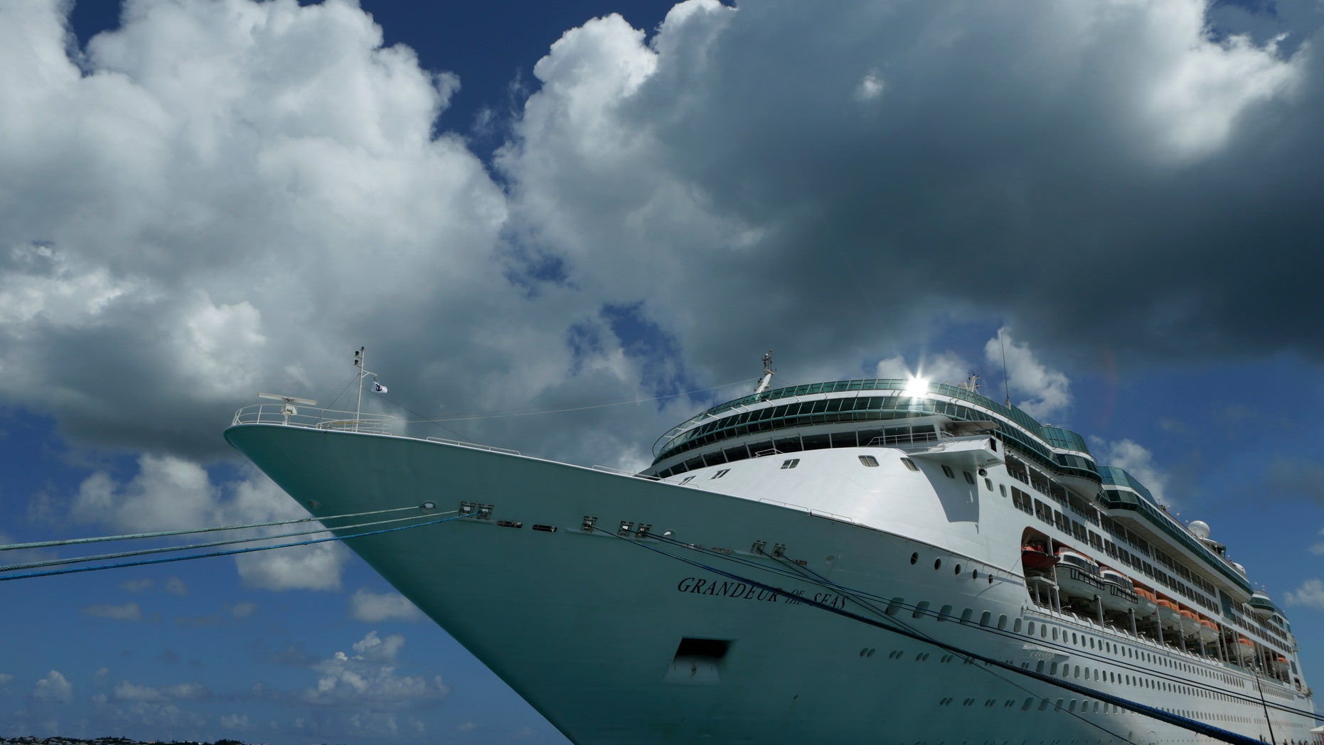 July 15, 2013: The Royal Caribbean cruise ship "Grandeur of the Seas" is seen while docked at the Royal Naval Dockyard near the port of Hamilton, Bermuda.