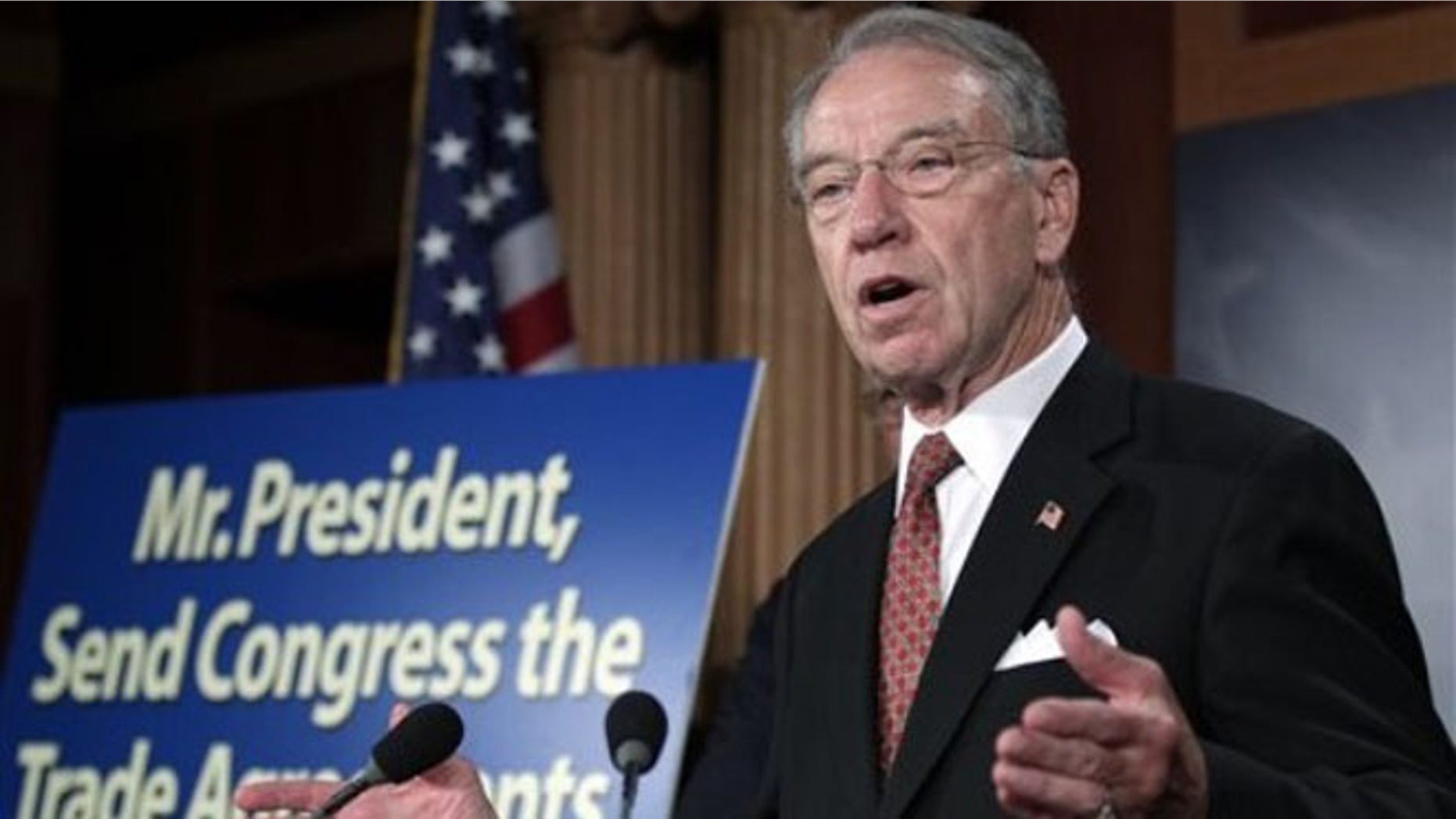 FILE: Sen. Charles Grassley speaks on Capitol Hill.