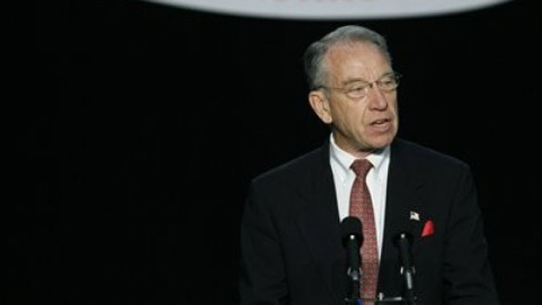 In this June 26, 2010, photo, Sen. Charles Grassley speaks to delegates during the Iowa Republican Party state convention in Des Moines.