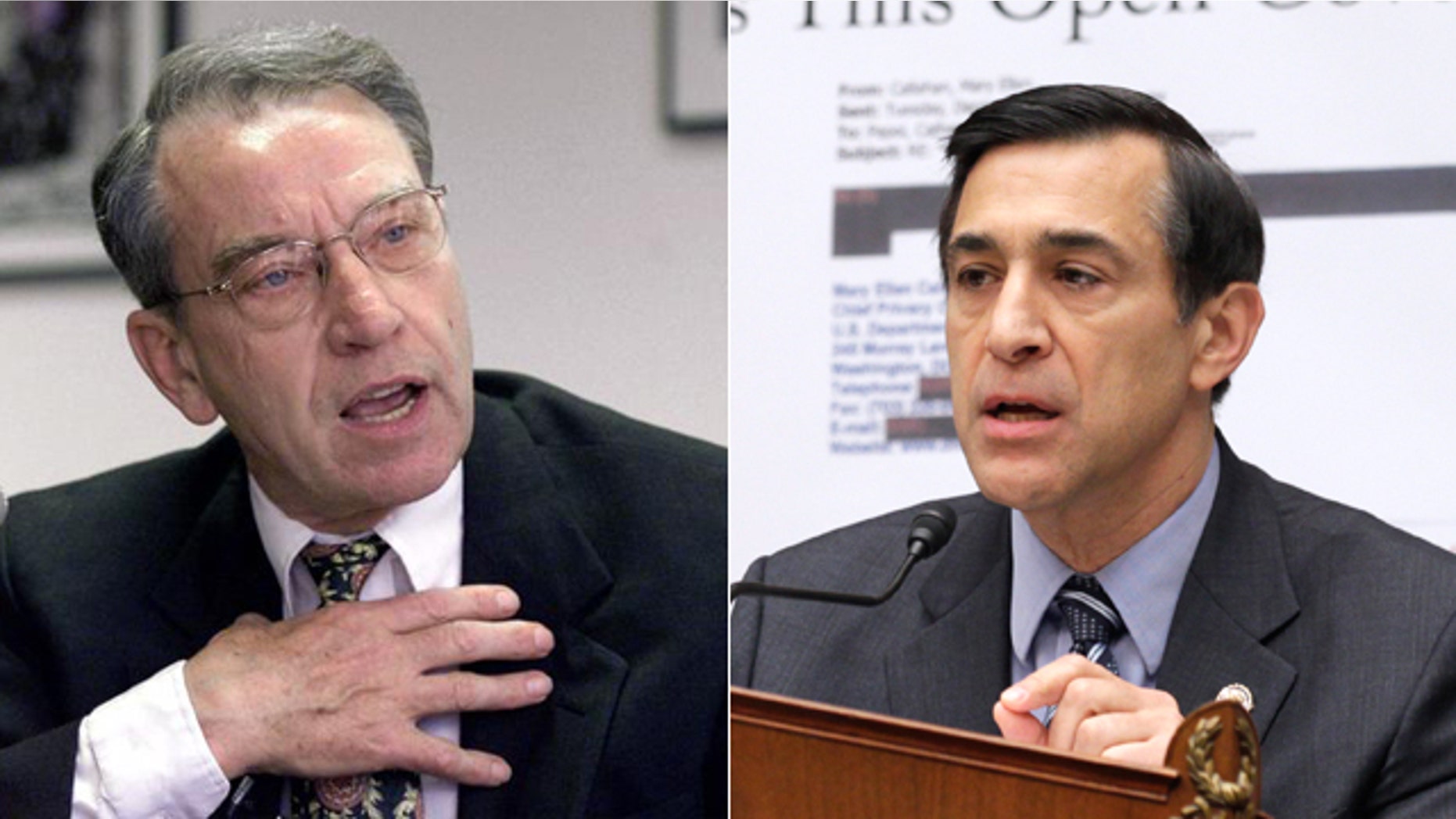 Sen. Charles Grassley, left, and Rep. Darrell Issa