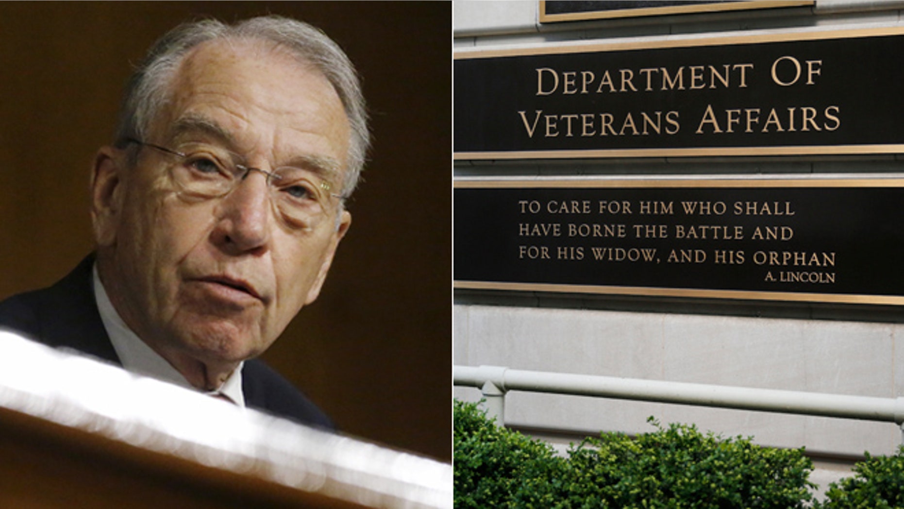 At left, Sen. Charles Grassley, R-Iowa.
