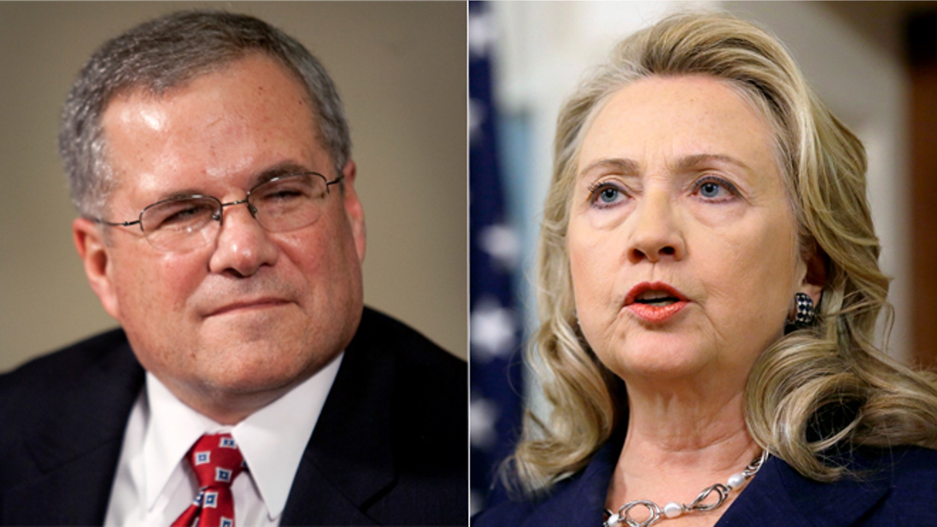 Shown here are Scott Gration, former ambassador to Kenya, left, and former Secretary of State Hillary Clinton.