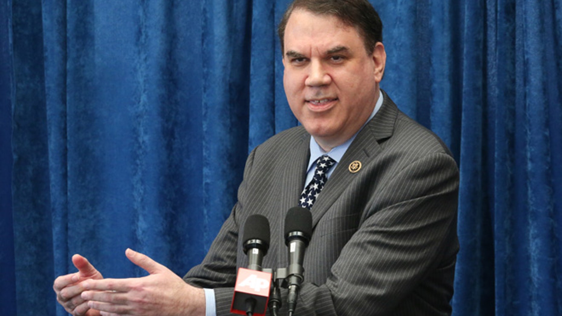In this Oct. 14, 2015 file photo, Rep. Alan Grayson, D-Fla., speaks during a pre-legislative news conference in Tallahassee, Fla. (AP)