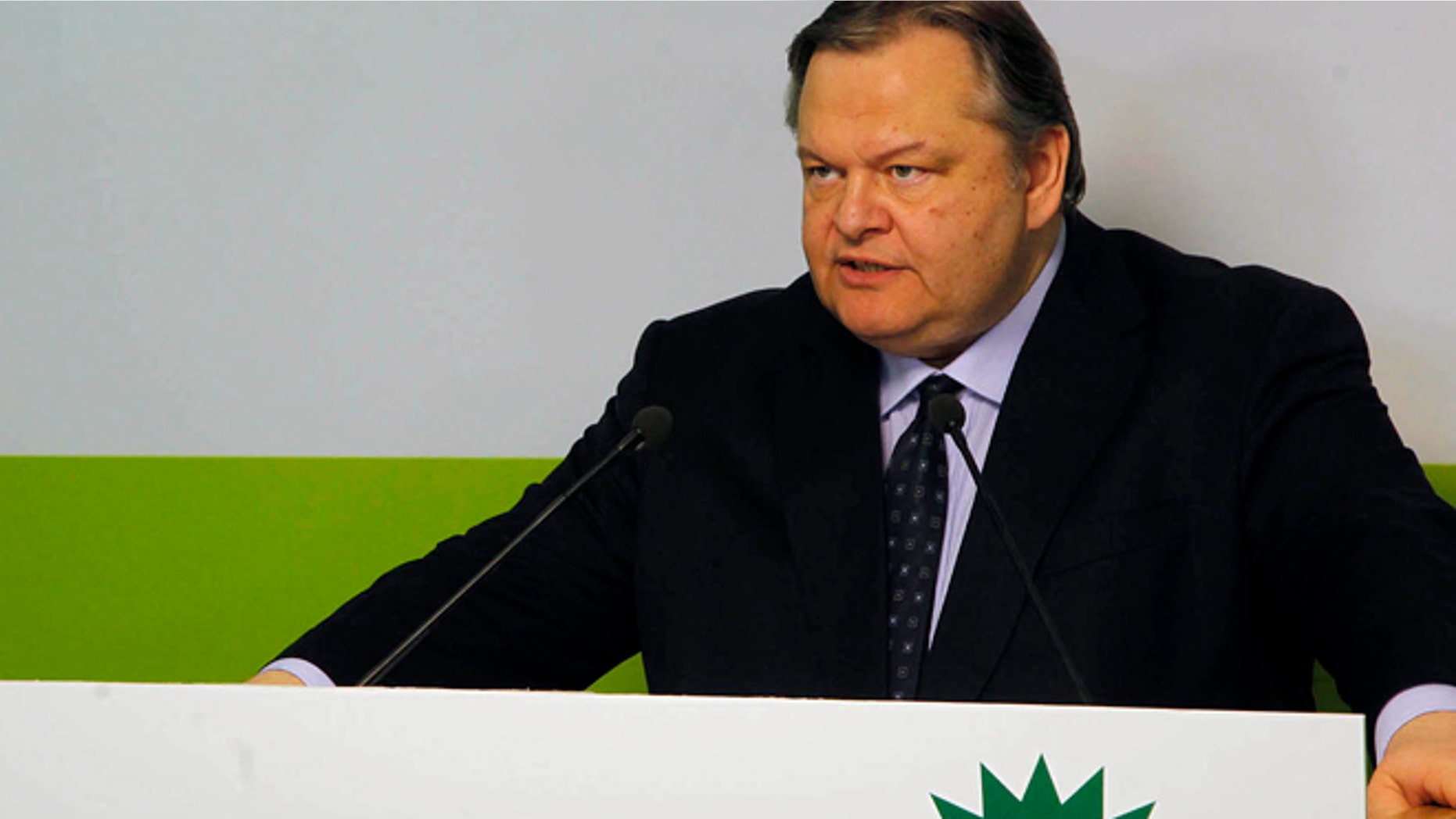 May 6, 2012: Greece's socialist leader, Evangelos Venizelos of the PASOK party makes statements in Athens.