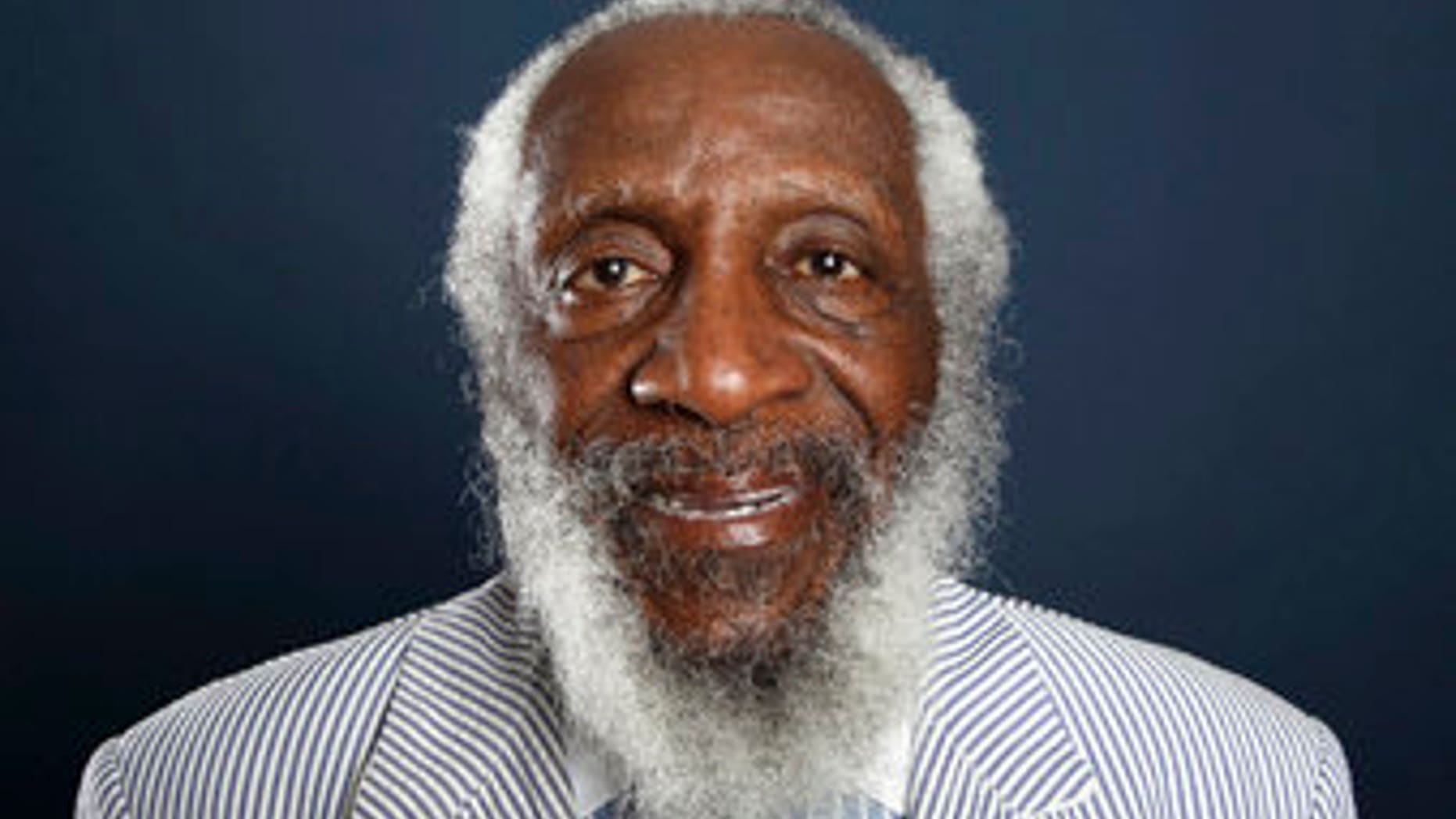 Comedian and activist Dick Gregory poses for a portrait during the PBS TCA Press Tour in Beverly Hills, Calif., in 2012. (Photo by Matt Sayles/Invision/AP, File)