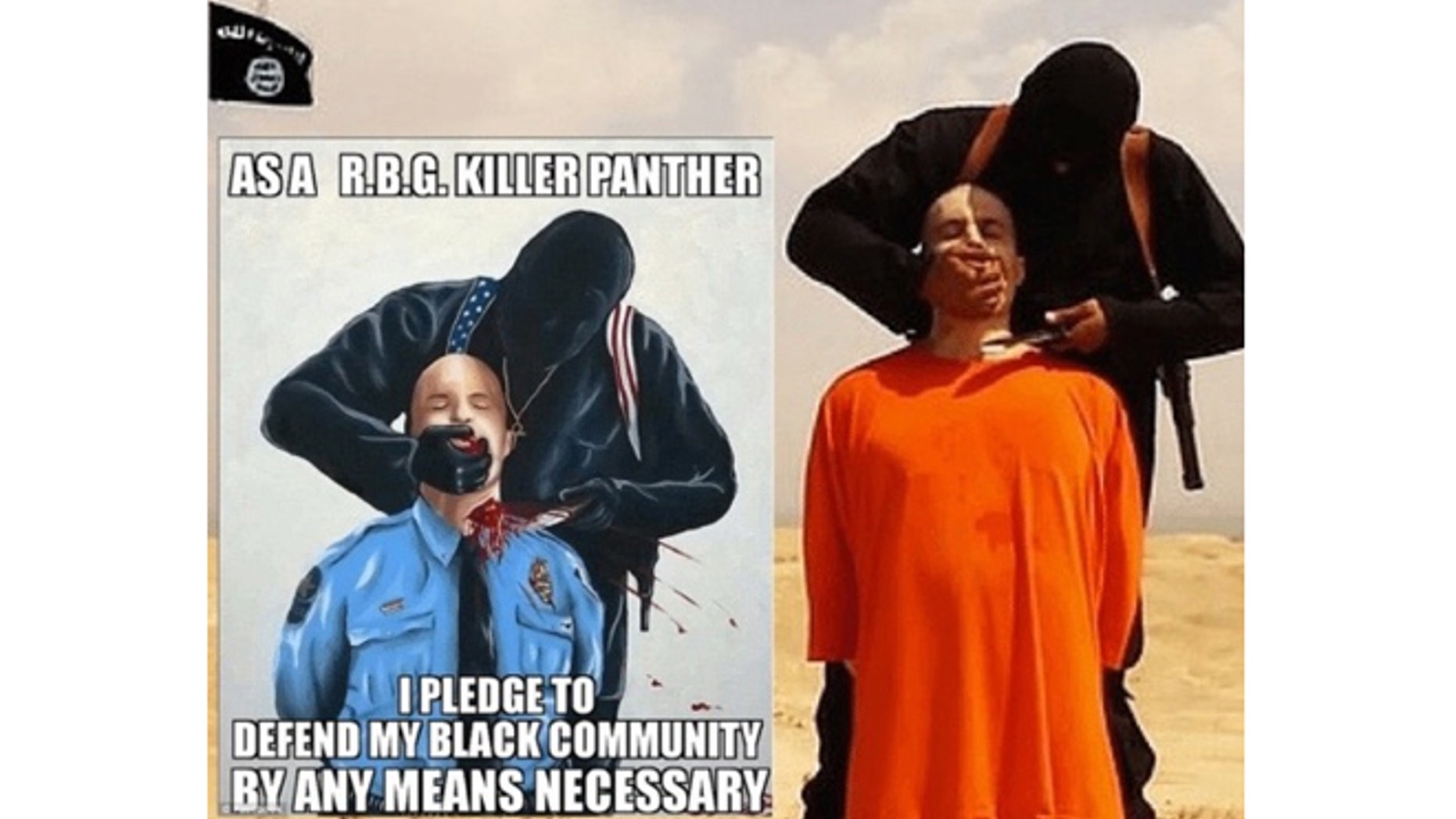 The horrific image came out before last week's murder of five Dallas cops, and has gone viral since.