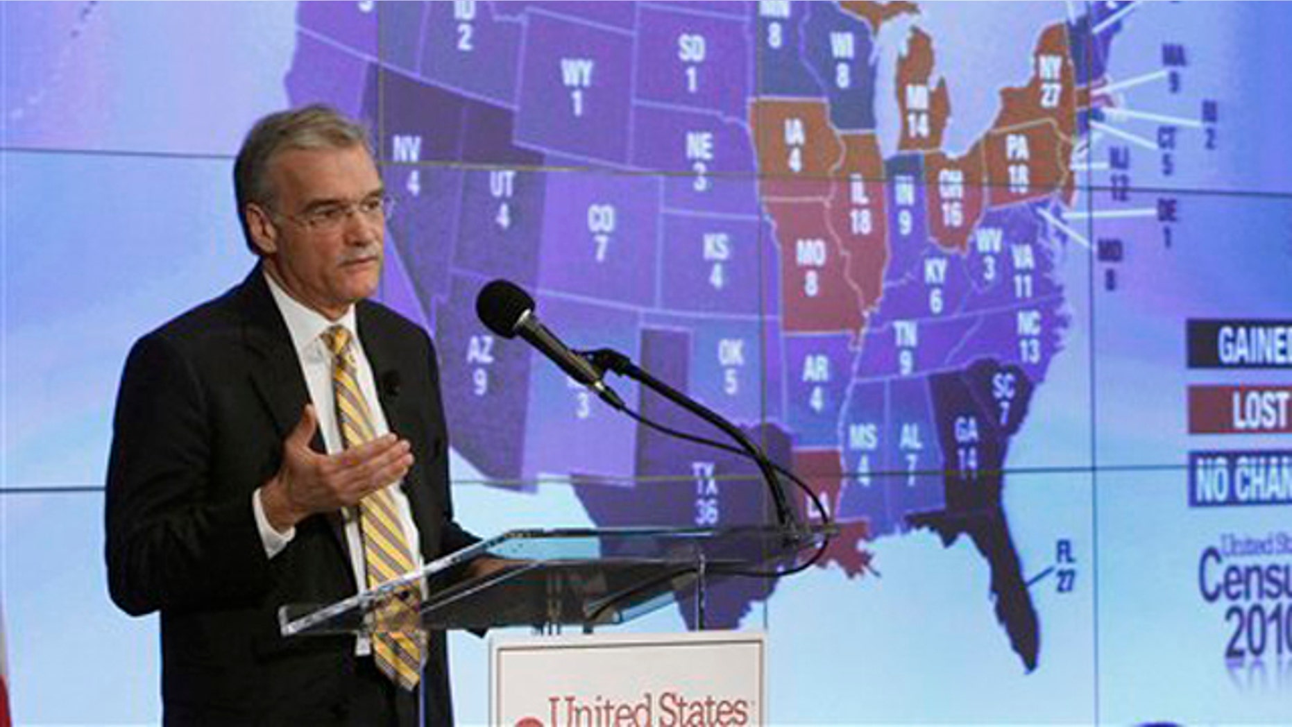 Census Director Robert Groves announces results for the 2010 U.S. Census at the National Press Club Dec. 21 in Washington.