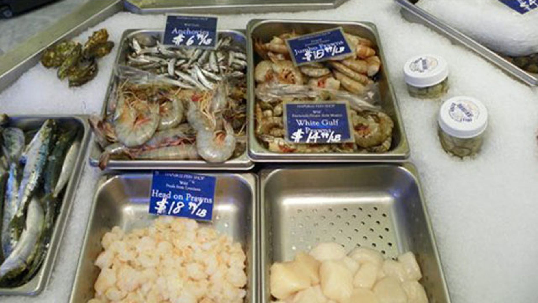 Aug.17, 2010: Seafood for sale at the Hapuku Fish Shop in Oakland, Calif (AP).