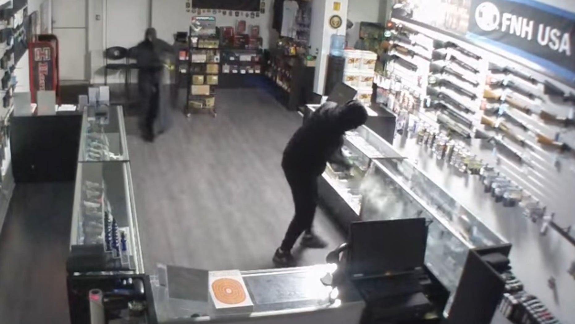 Surveillance video captured the smash-and-grab.