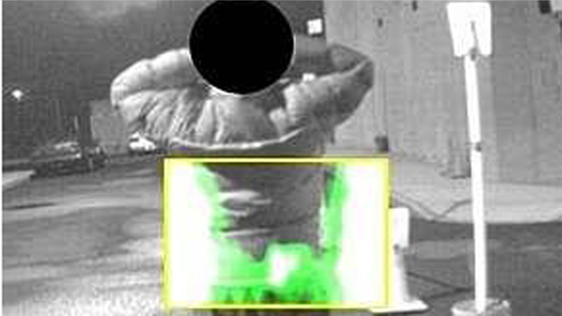 Jan. 17: The scanner detects the outline of a concealed weapon on a person.