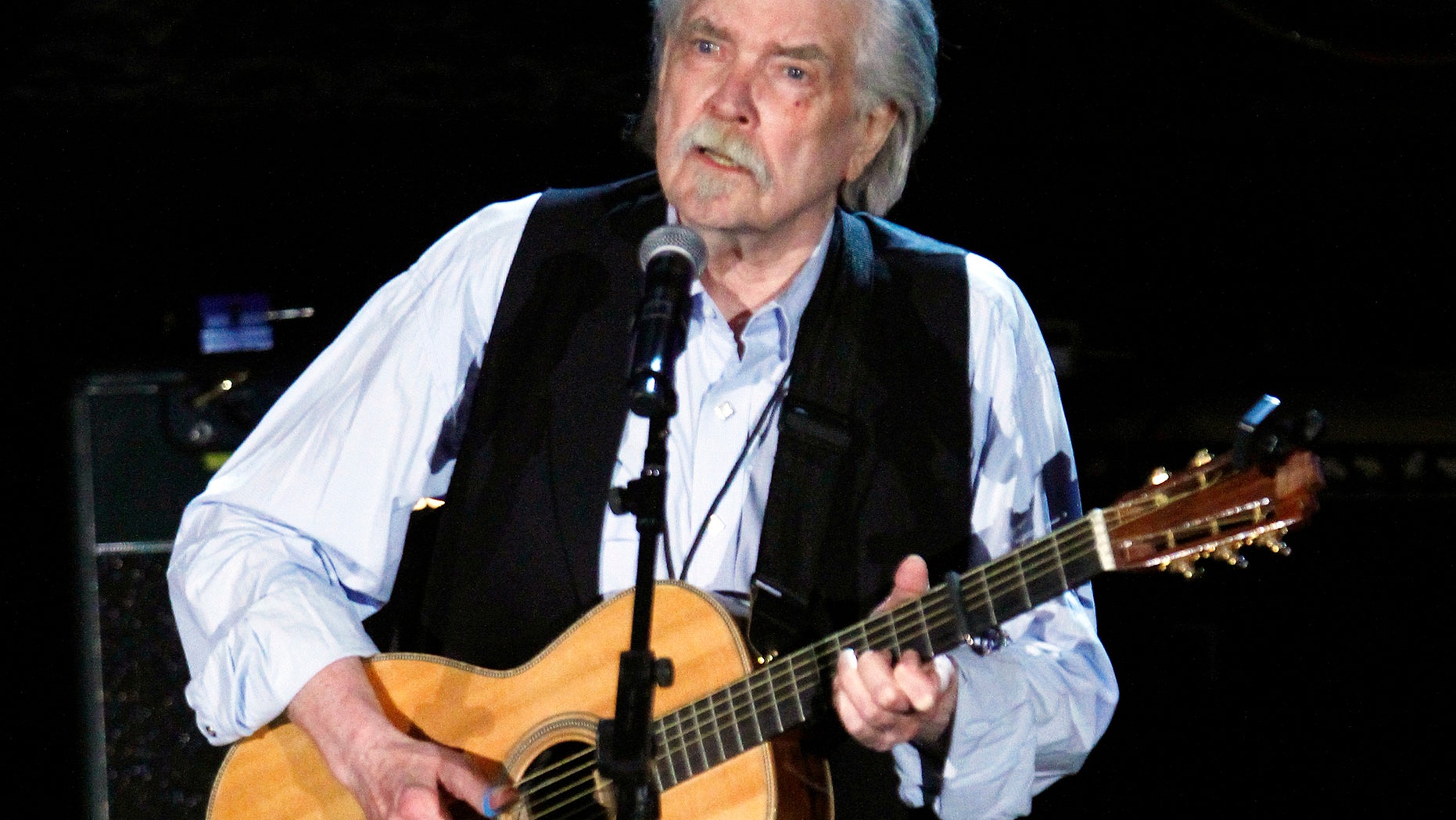 FILE - This Sept. 12, 2012 file photo shows Guy Clark at the 11th annual Americana Honors & Awards in Nashville, Tenn. Clark, died Tuesday, May 17, 2016, at his home in Nashville. He was 74 and had been in poor health, although his manager, Keith Case, did not give an official cause of death. (Photo by Wade Payne/Invision/AP, File)