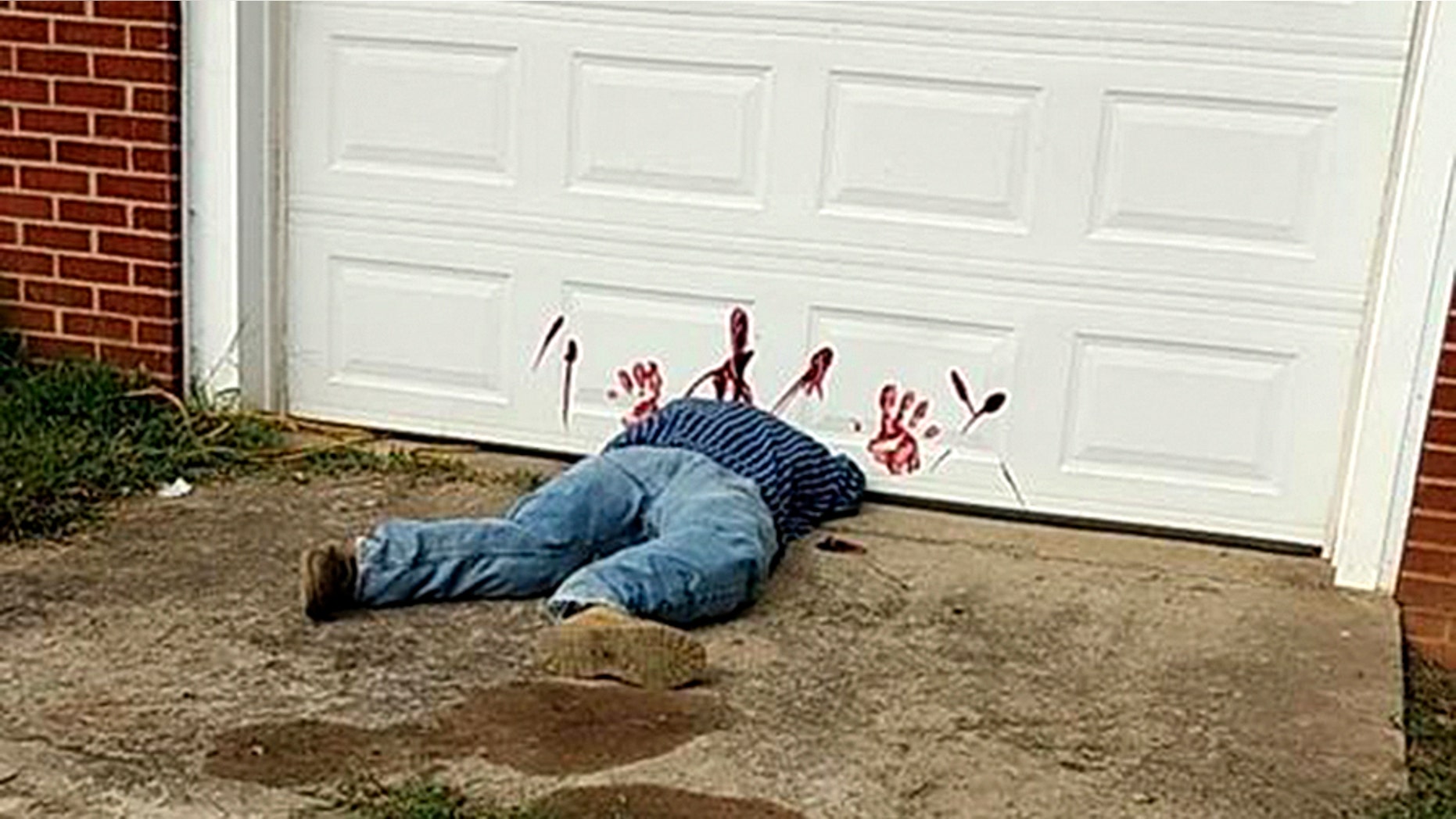 Greene County Sheriff’s Department said the "body" is really a Halloween decoration.