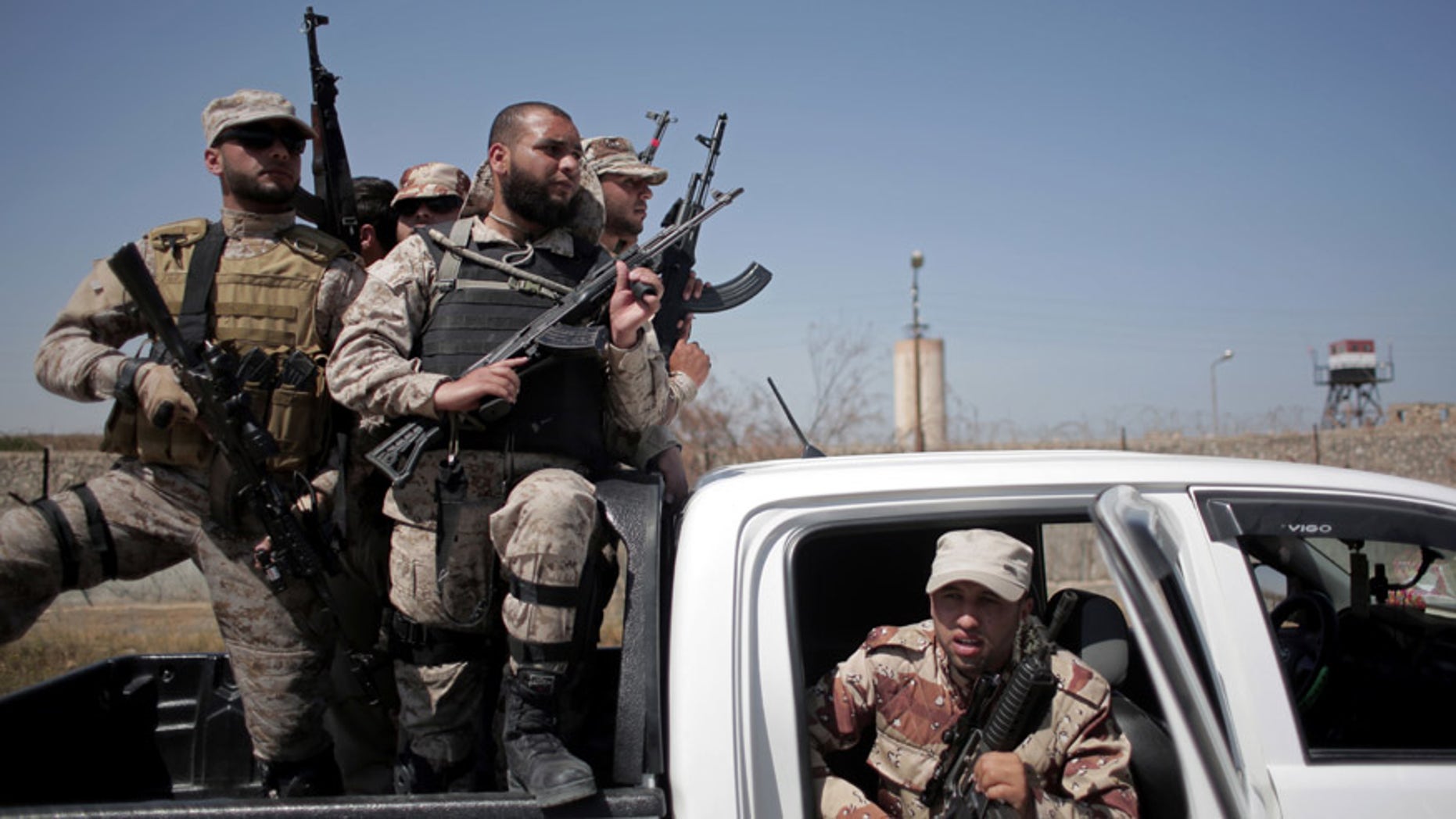 April 21, 2016: Palestinian Hamas security forces deploy on the Palestinian side of the border with Egypt in Rafah, southern Gaza Strip.