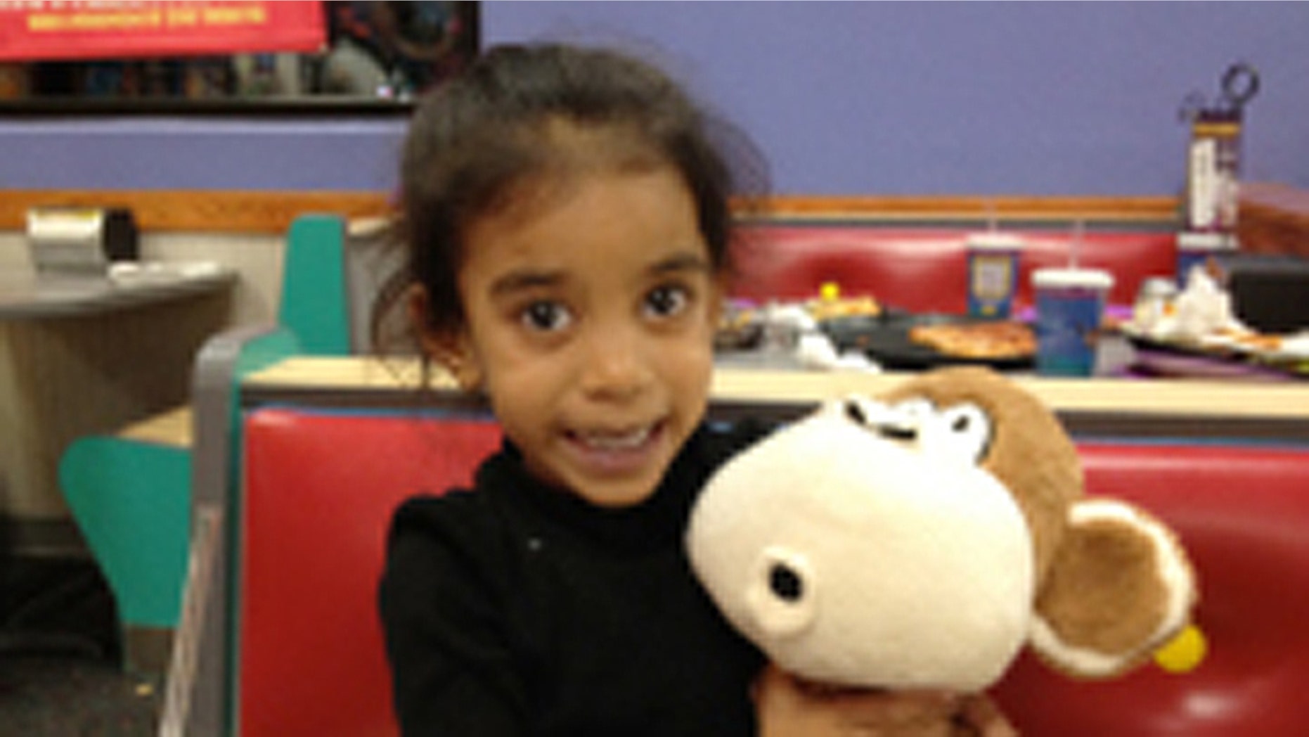 The pair didn't know their daughter, named Harmony, was all alone at the restaurant until they saw an appeal for help on the 11:00 p.m. news, ABC News reported.