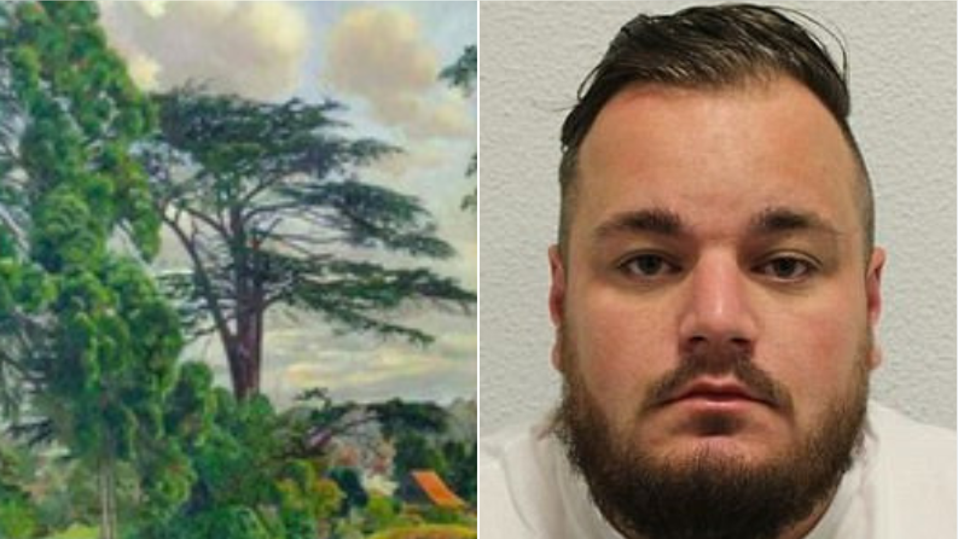The stolen painting by Sir Stanley Spencer was found under Harry Fisher's bed, along with other drugs.