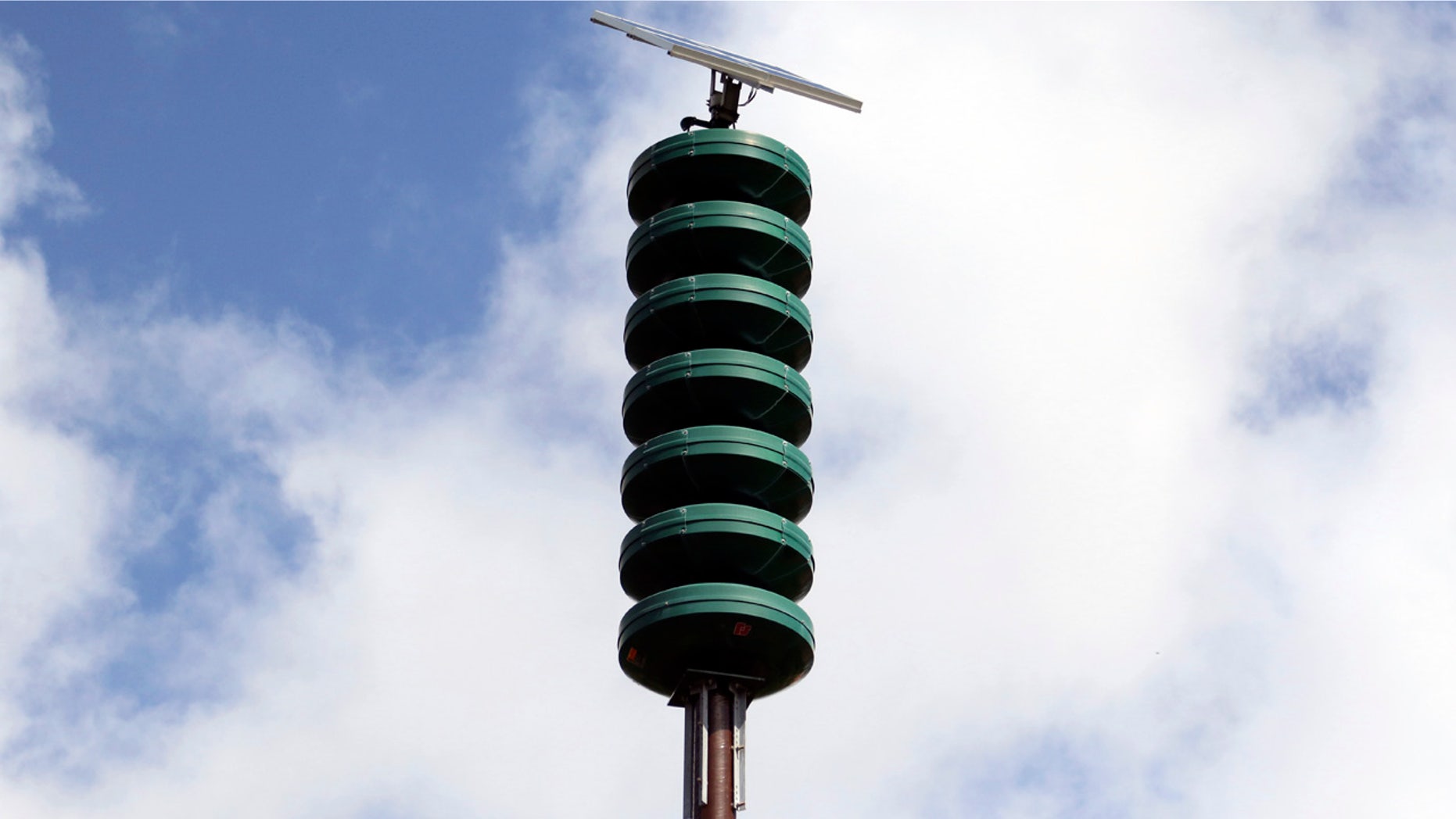 A Hawaii Civil Defense Warning Device, which sounds an alert siren during natural disasters, is shown in Honolulu on Wednesday.