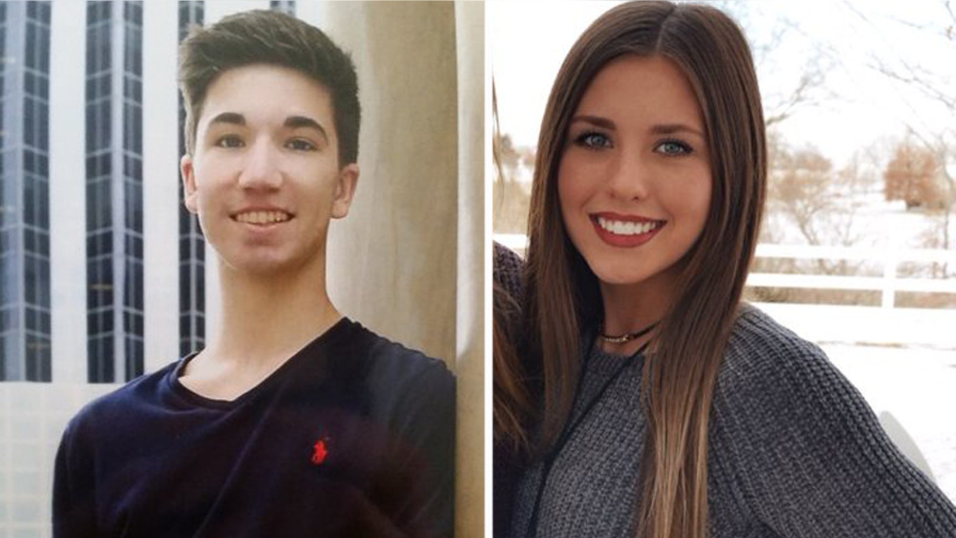 Hayden Moll, left, accidentally swiped right the Tinder profile of Claudia Alley, right, and emailed the 22 "Claudias" at Missouri State University in search of her.