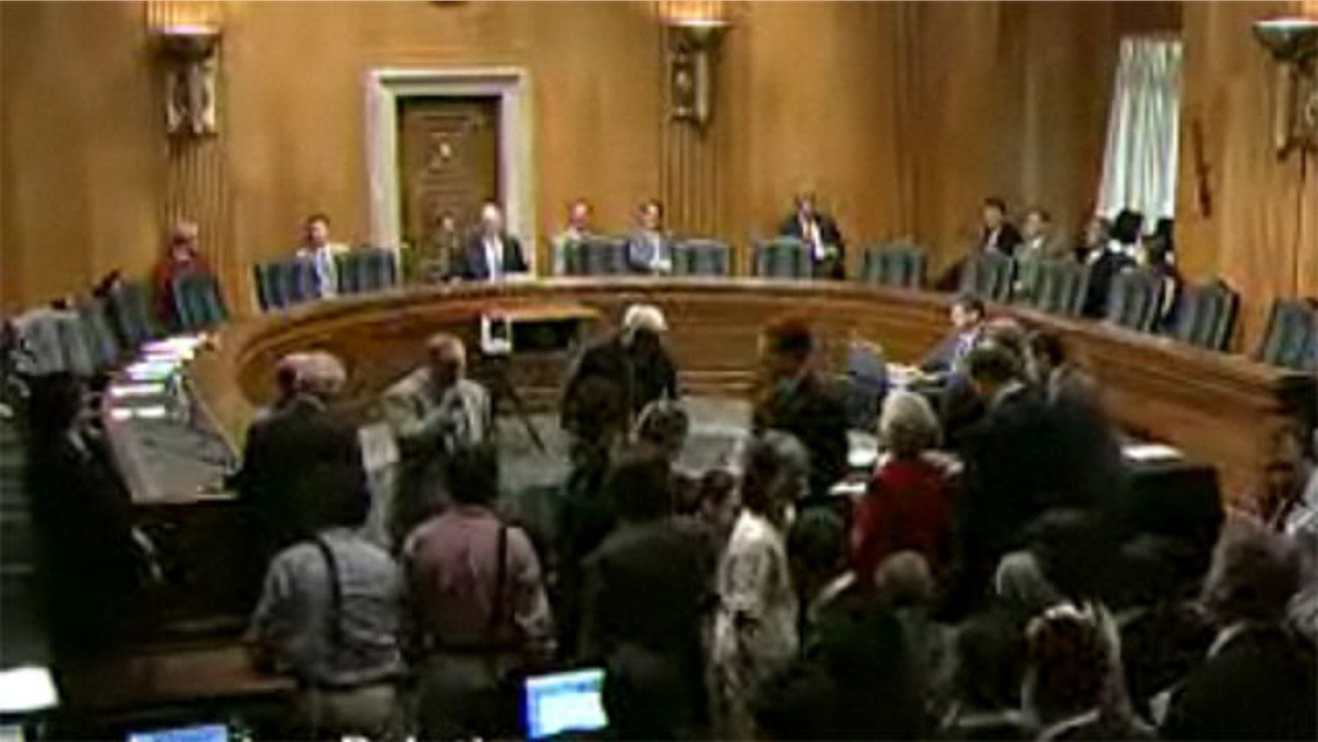 Shown here is the Senate Foreign Relations Committee hearing room on Aug. 2, as Sen. Bob Casey, center, prepares to question U.S. envoy to Syria Robert Ford.