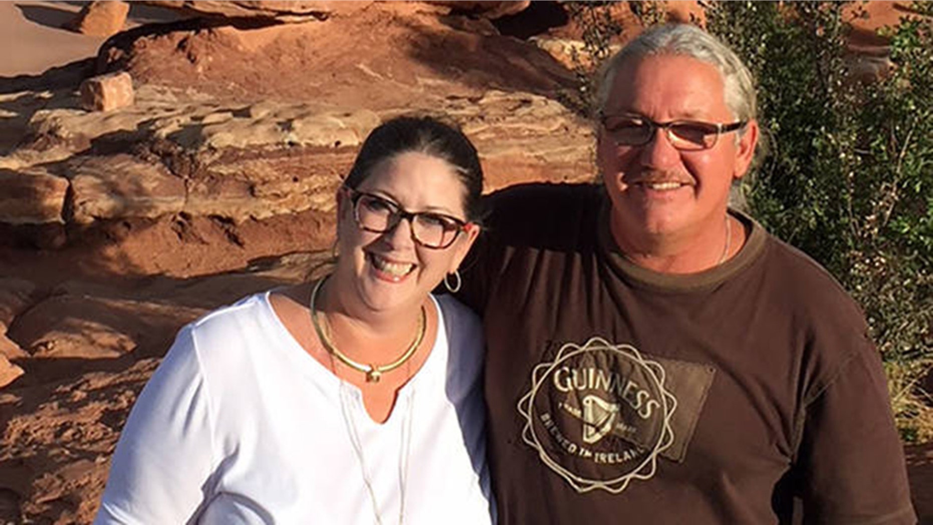 Brenda Reichel, left, said her boyfriend, Sean Shields, right, suffered a massive heart attack Saturday after residents were falsely told a ballistic missile was headed toward the state.