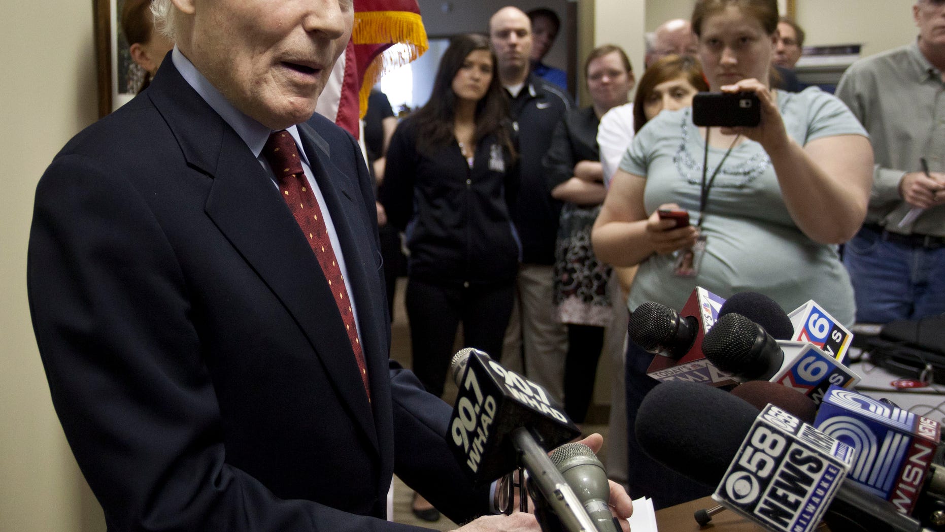 U.S. Sen. Herb Kohl, D-Wis. speaks at a news conference Friday, May 13, 2011, in Milwaukee. Kohl said he has decided not to run for re-election after serving in the U.S. Senate since 1989.
