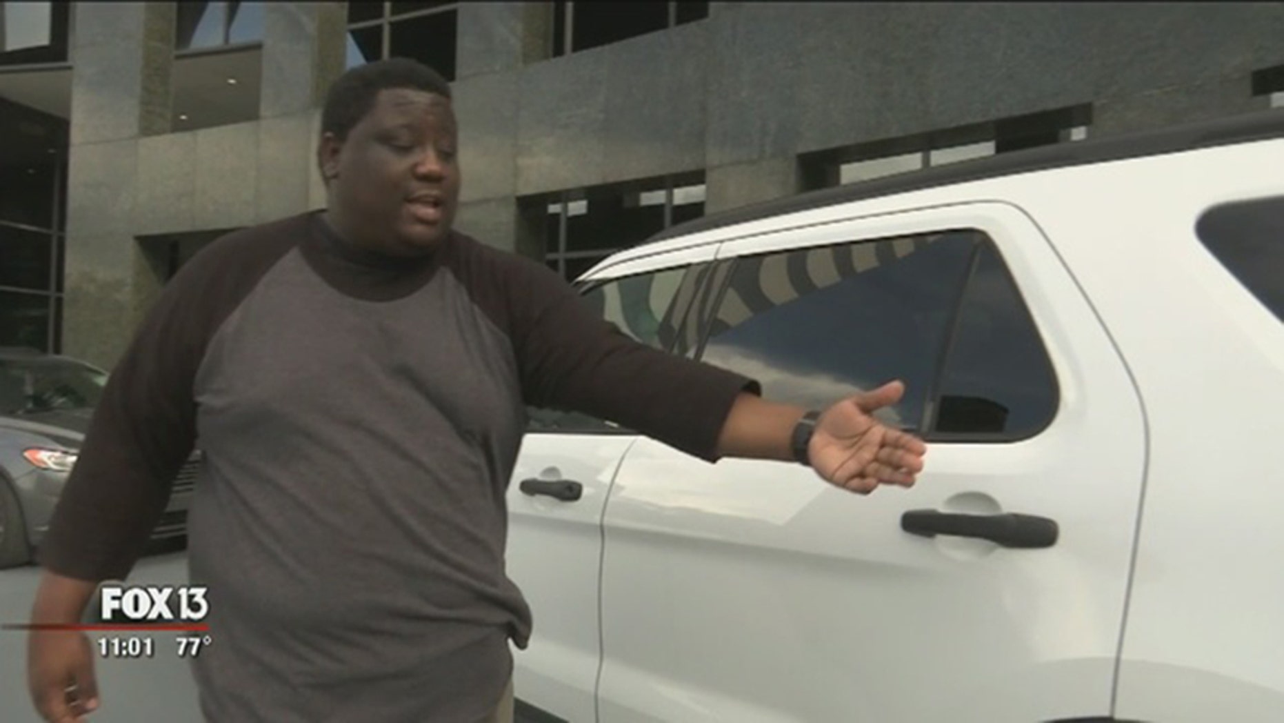 Kenny Franklin, who is being hailed as a hero after lifting up a vehicle to save a trooper's life.