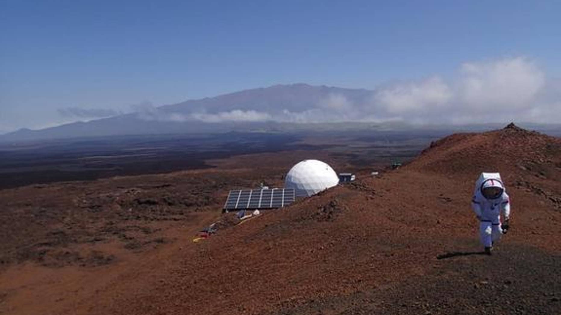 A view of the HI-SEAS habitat on the island of Hawai'i, where six crew members will spend a year in isolation. The experiment is meant to test the social and psychological effects of a real Mars mission.