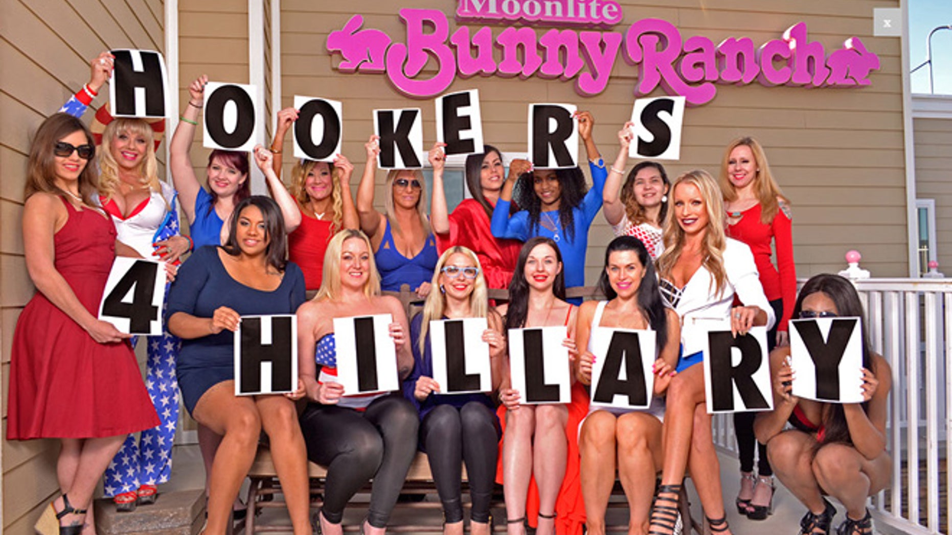 Shown here are Hillary Clinton supporters at Moonlite Bunny Ranch, in Carson City, Nev. (Photo Courtesy Of www.BunnyRanch.com)
