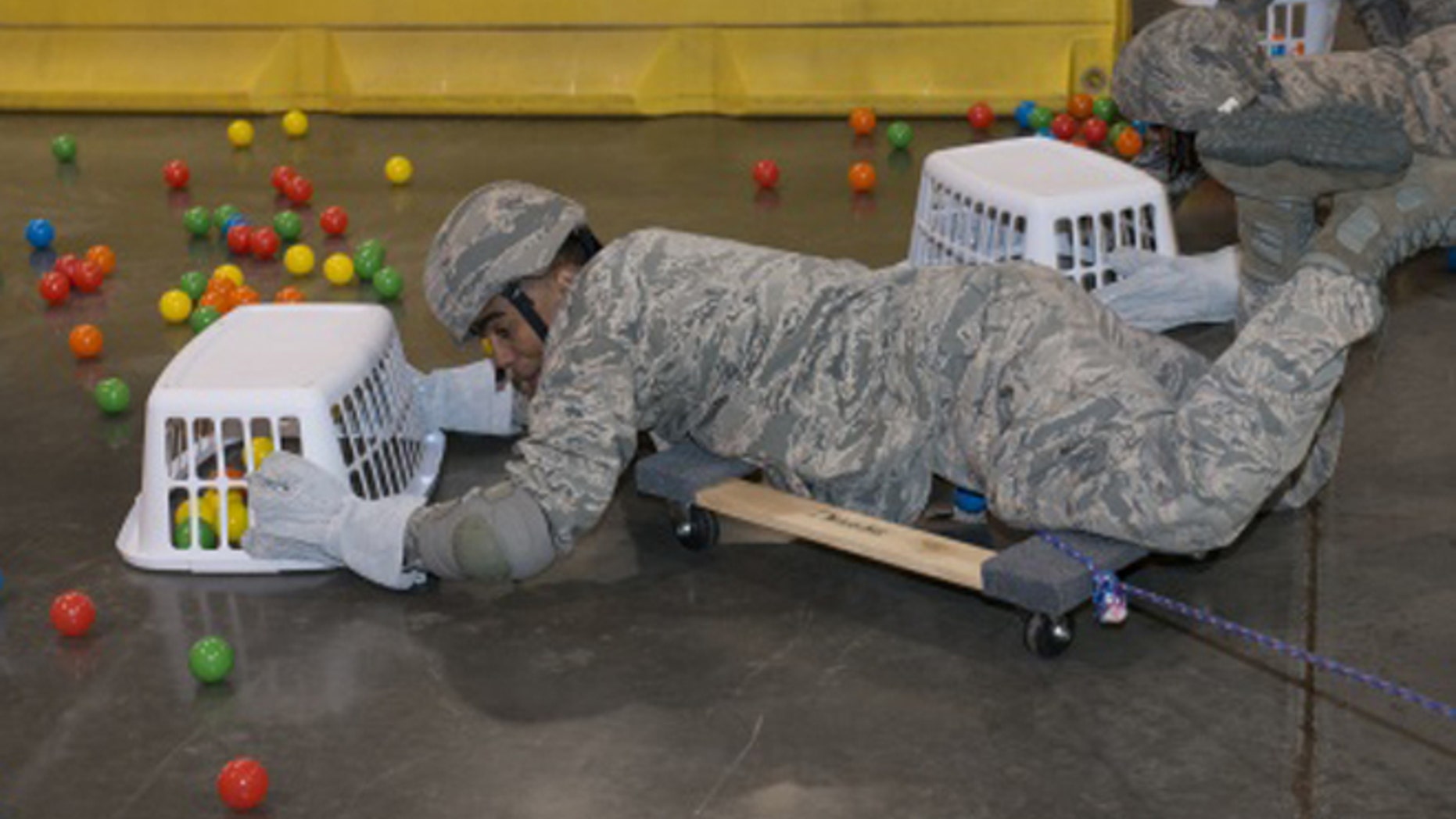 Airmen played a child's game as part of a "team-building" exercise. (Washington Free Beacon)
