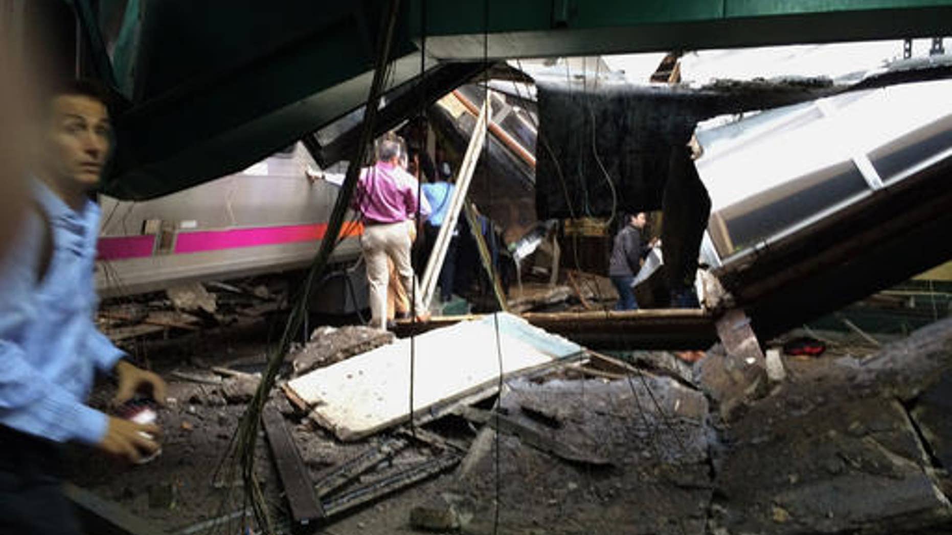 The aftermath of the train crash in Hoboken, New Jersey