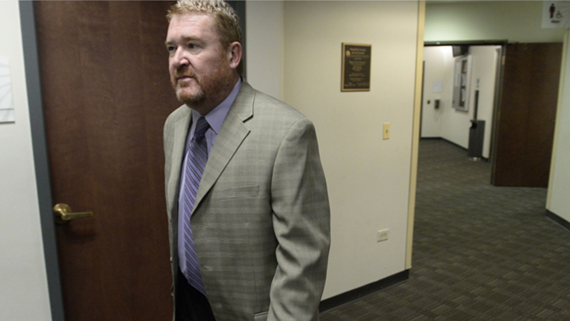 May 29, 2014: Daniel King, defense attorney for James Holmes, arrives at the Arapahoe County Justice Center for a hearing in Centennial, Colo. (AP)