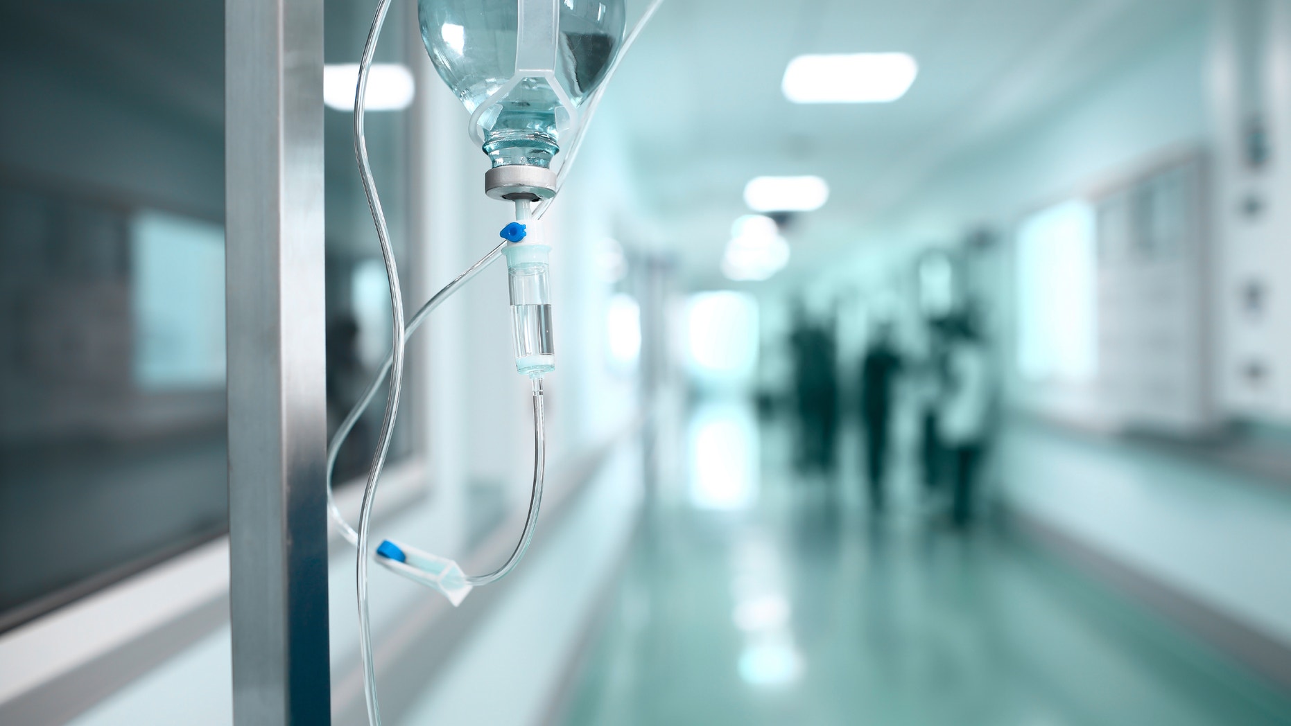 Drip on the background a hospital corridor concept