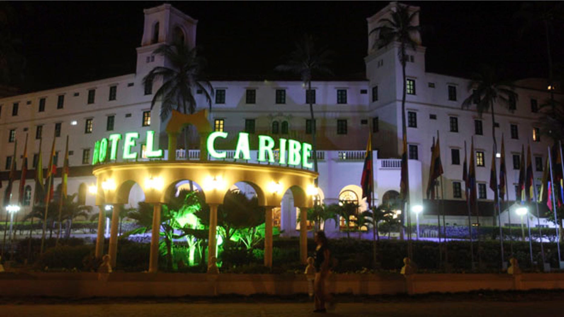 April 19, 2012: People walk past Hotel El Caribe in Cartagena, Colombia -- where Secret Service agents allegedly brought prostitutes ahead of President Obama's visit.
