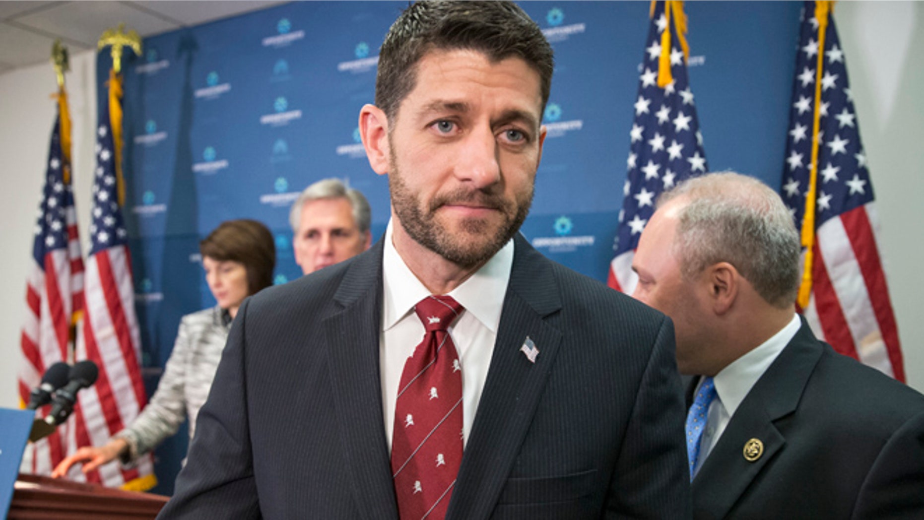 Dec. 1, 2015: House Speaker Paul Ryan of Wis., departs a news conference on Capitol Hill in Washington following a GOP strategy session.