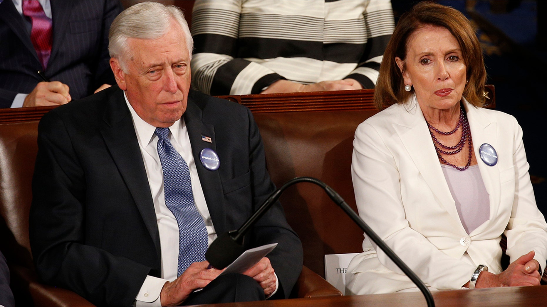 House Minority Leader Nancy Pelosi came to the defense of House Minority Whip Steny Hoyer on Thursday after an audio recording surfaced of him pressuring a progressive candidate to drop out of a race.