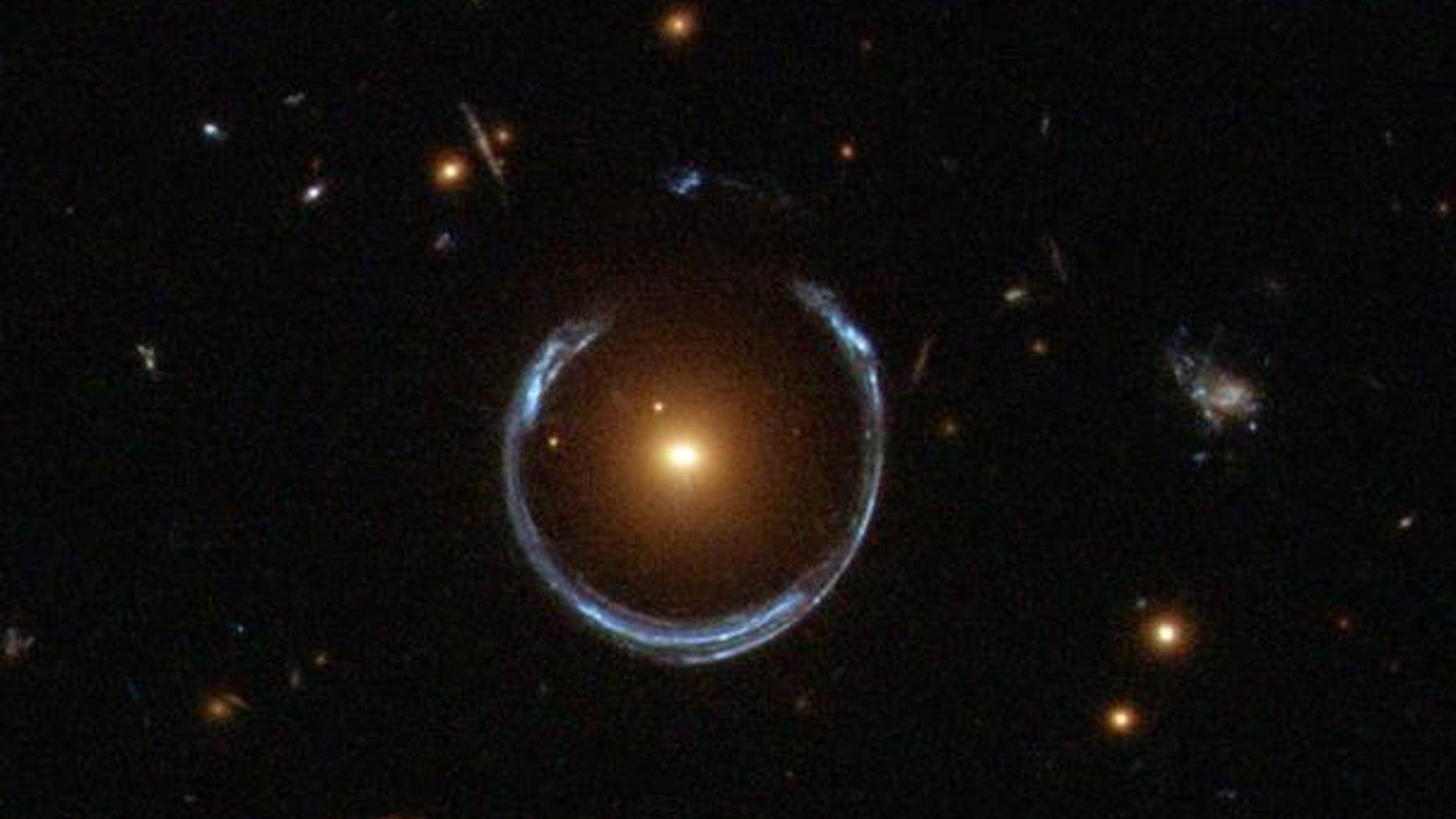 The Hubble Space Telescope captured the gravitational lens from galaxy LRG 3-757.