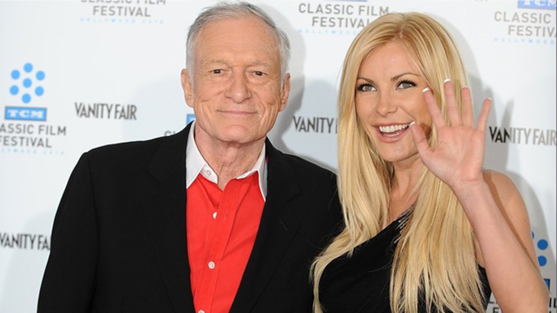 April 22, 2010:Hugh Hefner arrives with Playmate and actress Crystal Harris